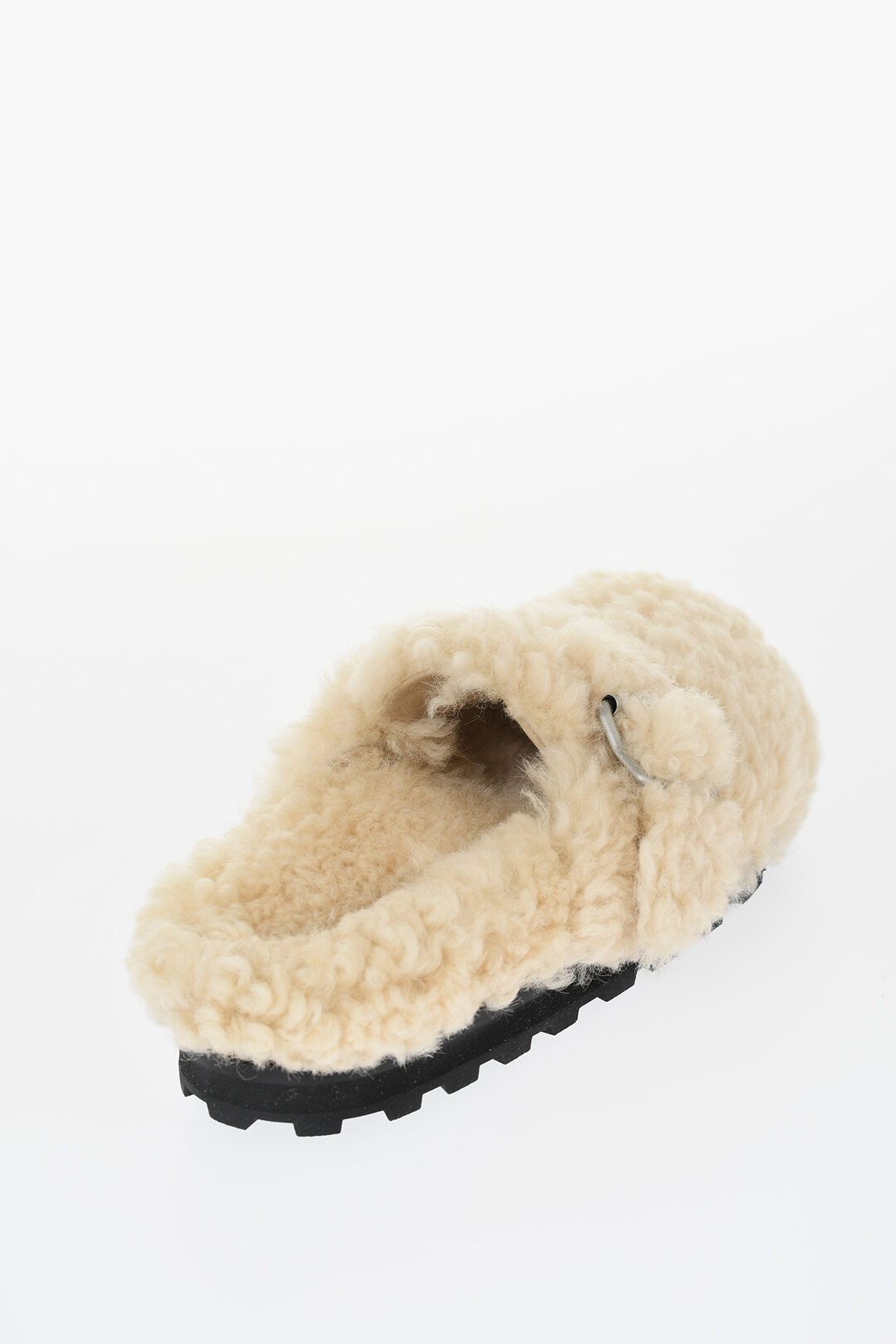 Jil Sander og1mm0625 Buckled Curly Shearling Mules in Beige Size US 6 / EU 39 - 3 Thumbnail