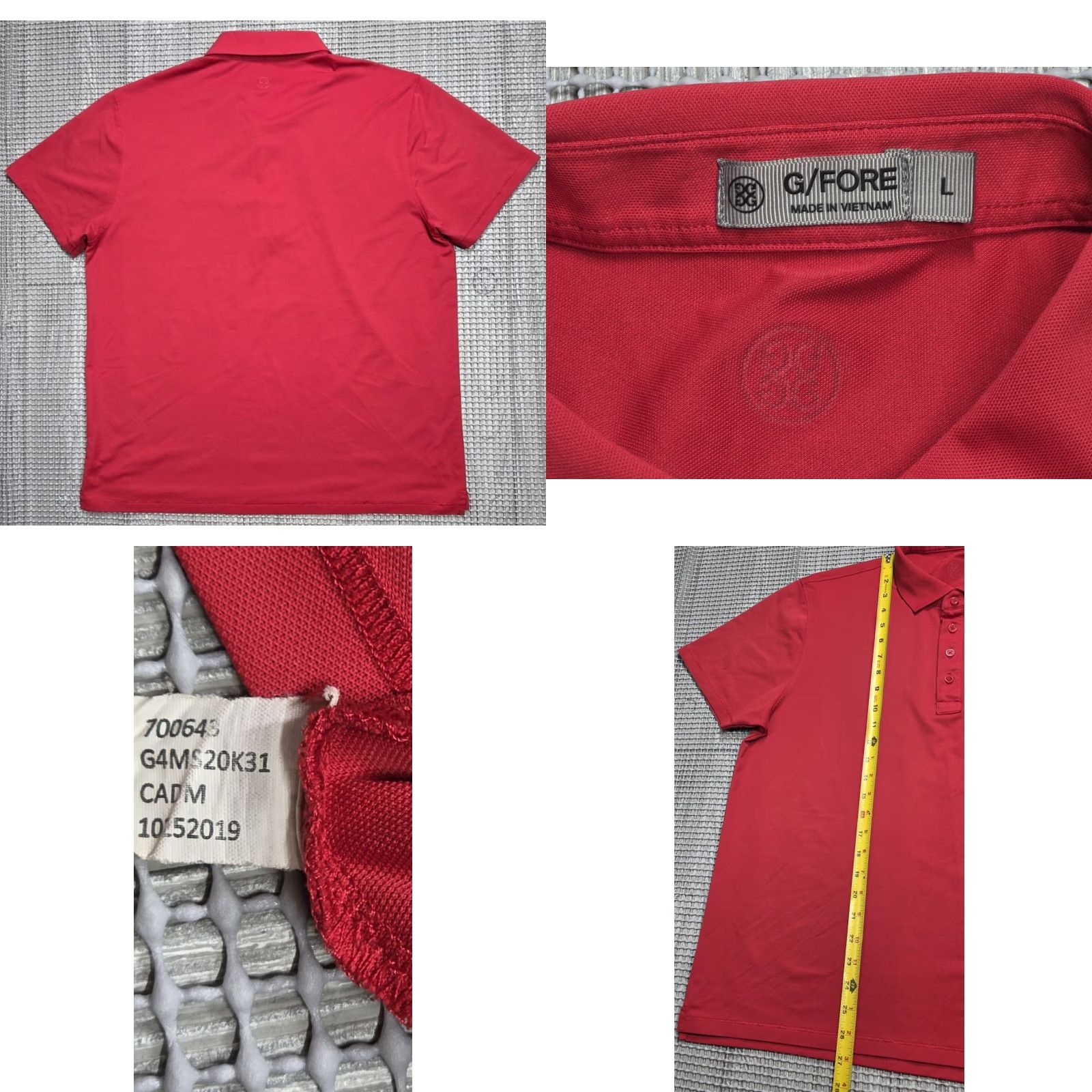 G/FORE G/Fore Polo Shirt Polo Red Mens L Short Sleeve Logo Jet It Embroidered Breathable Lightweight Stadium Classic Sports Golf Shirt Size US L / EU 52-54 / 3 - 8 Thumbnail
