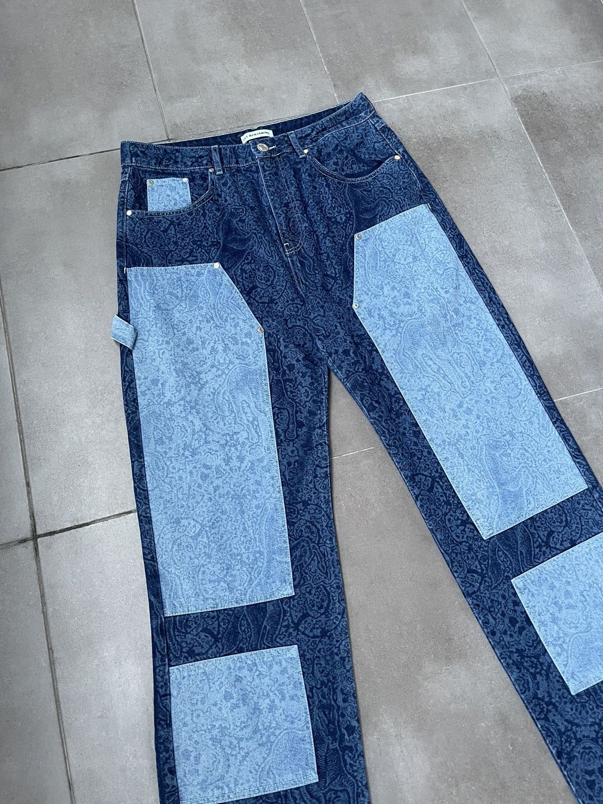 Les Benjamins !DS! SS23 Les Benjamins Horse Paisley Navy Denim Pants Size US 34 / EU 50 - 8 Thumbnail