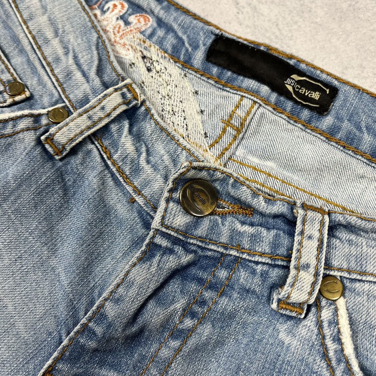 Roberto Cavalli Just Cavalli by Roberto Cavalli embroidered dragon y2k jeans Size 28" / US 6 / IT 42 - 11 Thumbnail
