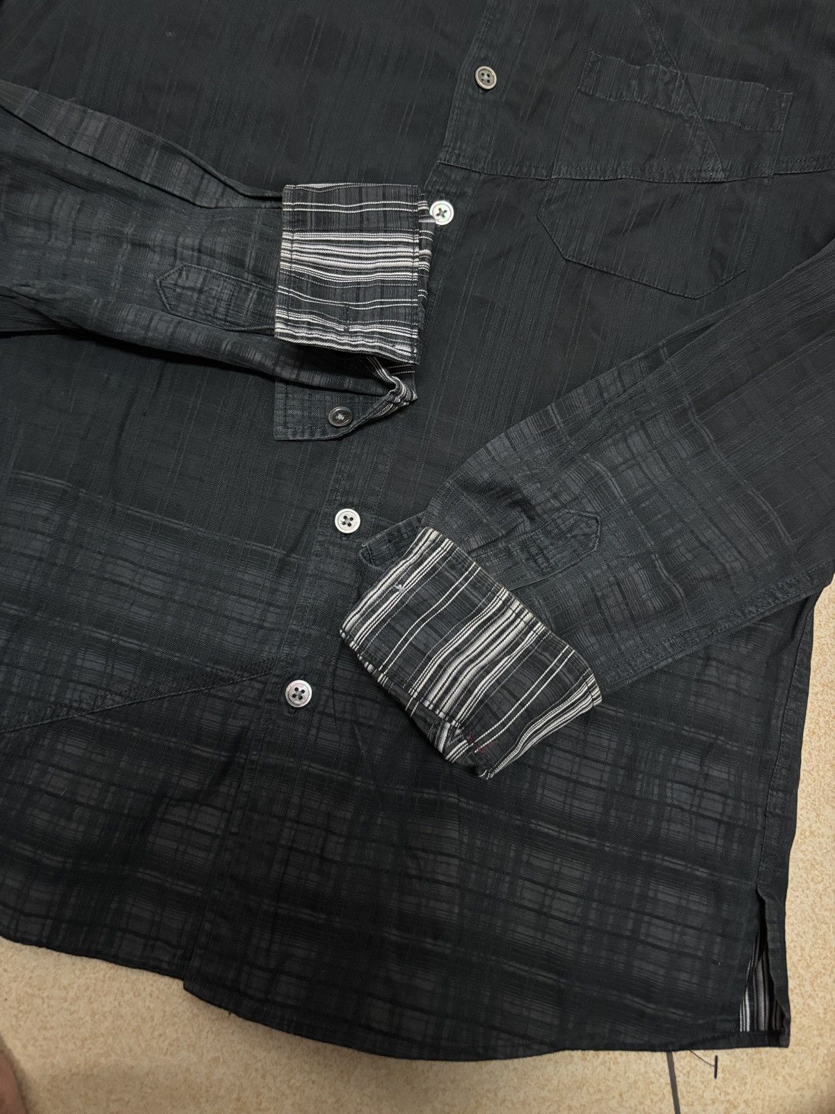 Tornado Mart Tornado Mart Stripe Checkered Long Sleeve Button Up Size US M / EU 48-50 / 2 - 4 Thumbnail