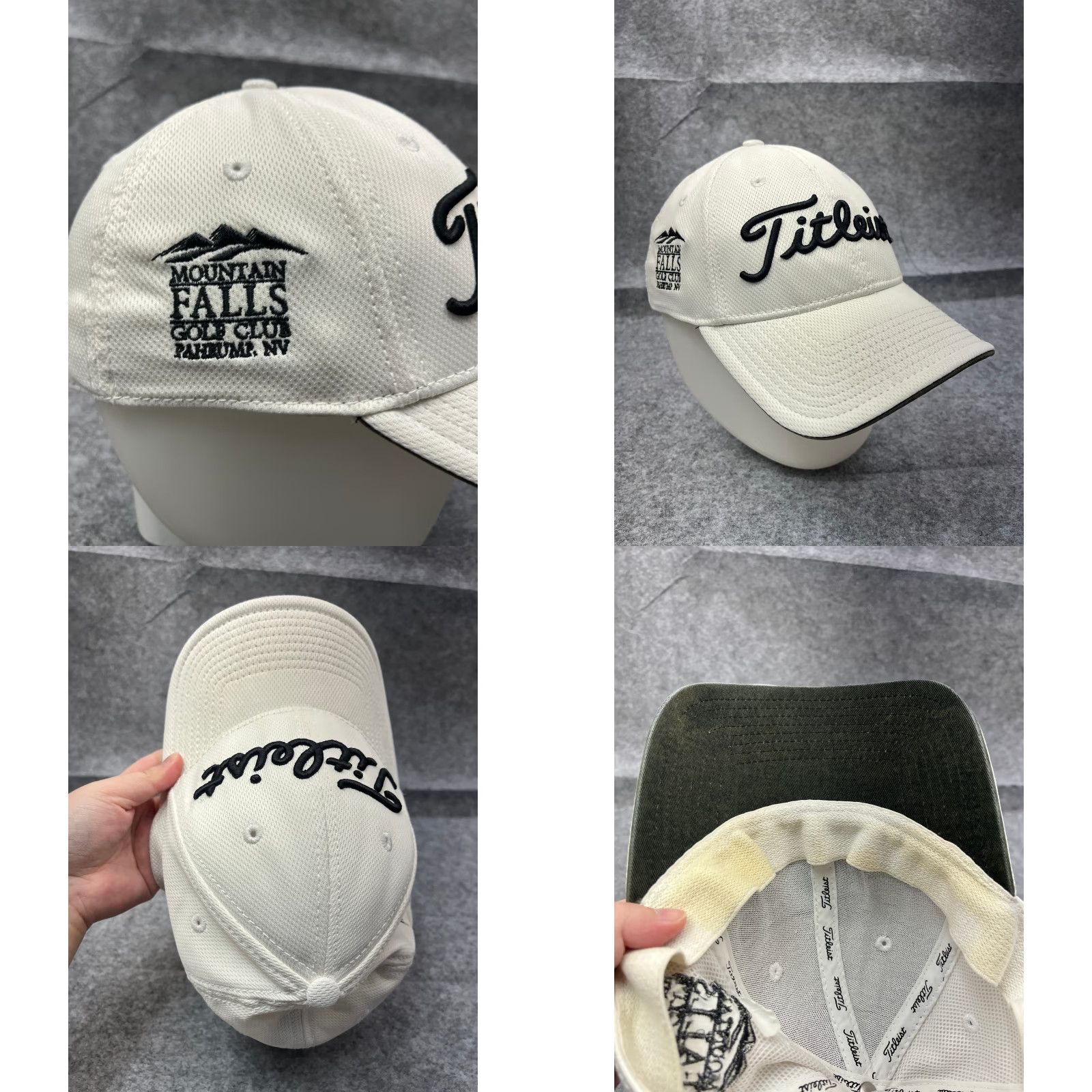 Titleist Titleist Hat Cap Fitted Adult White 100% Polyester Nike Mountain Falls Golf Club Logo Outdoor Lightweight Men Hats Size ONE SIZE - 8 Thumbnail
