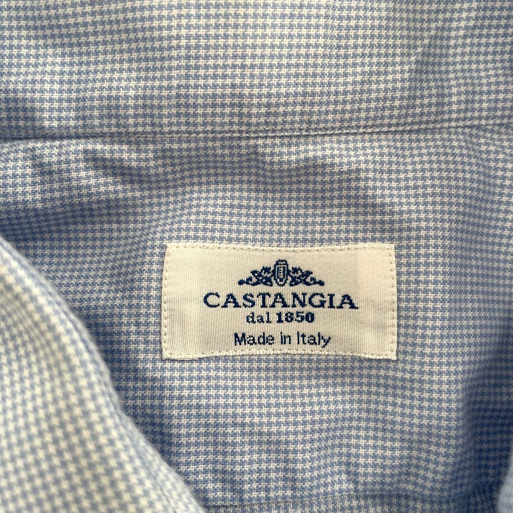 Vintage Castangia Shirt Adult XL Blue Long Sleeve Button Up Woven Italian Mens Regular Cotton Size US XL / EU 56 / 4 - 5 Thumbnail