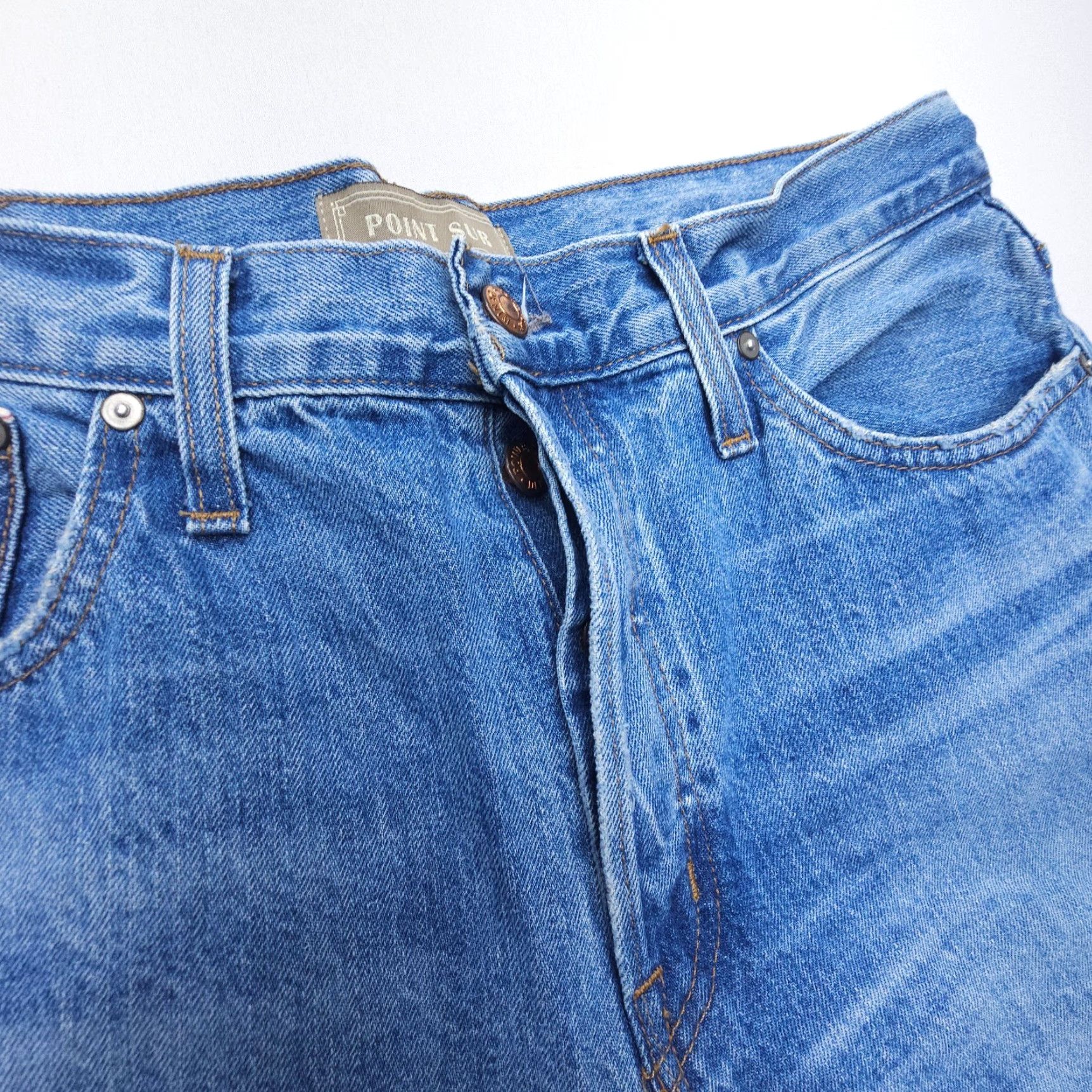 Denime Point Sur Selvedge Boyfriend Jeans in Arctic Blue Size 30 USA Made Organic Denim Size 30" / US 8 / IT 44 - 4 Thumbnail