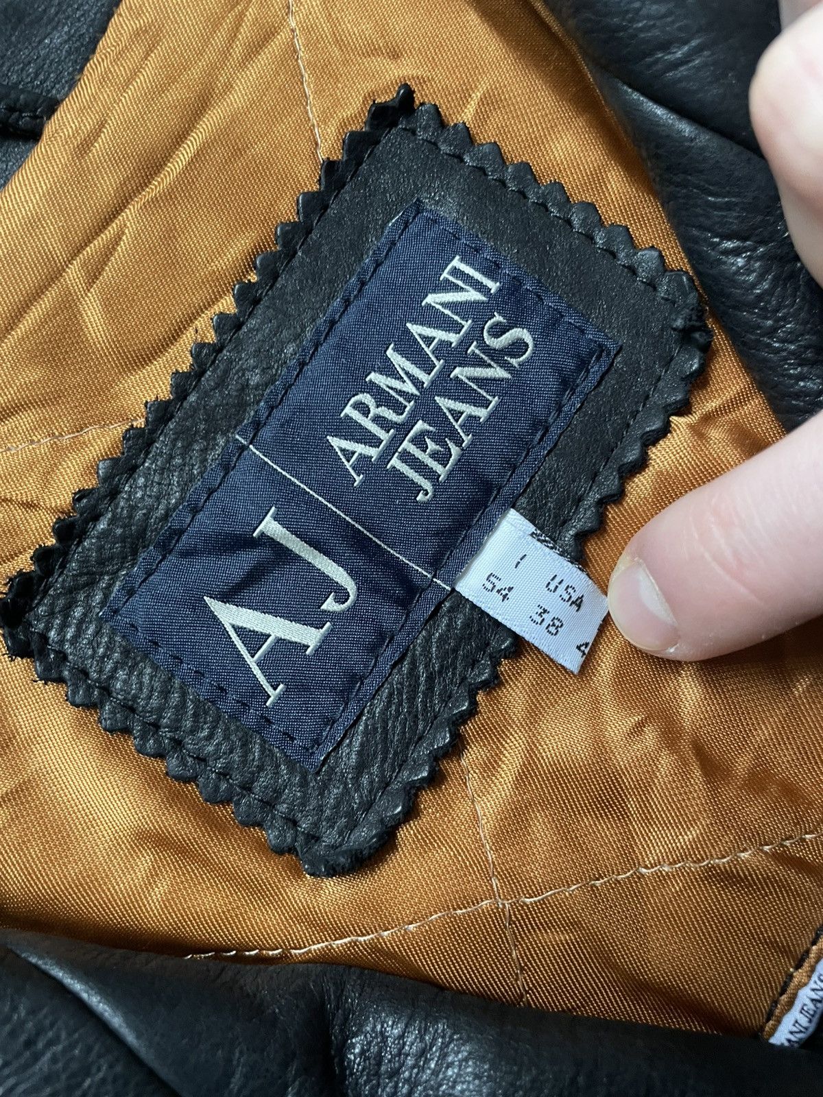 Armani × Vintage Vintage Armani Jeans Simin T Quilted Genuine Leather Jacket Size US L / EU 52-54 / 3 - 15 Thumbnail