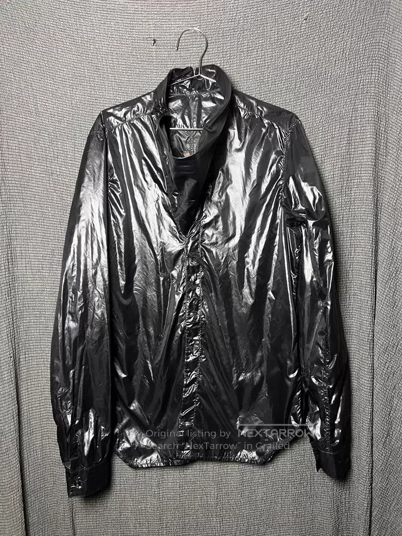 Rick Owens Rick Owens Slant Neck Button Glossy Nylon Long Sleeve Shir Size US M / EU 48-50 / 2 - 1 Thumbnail