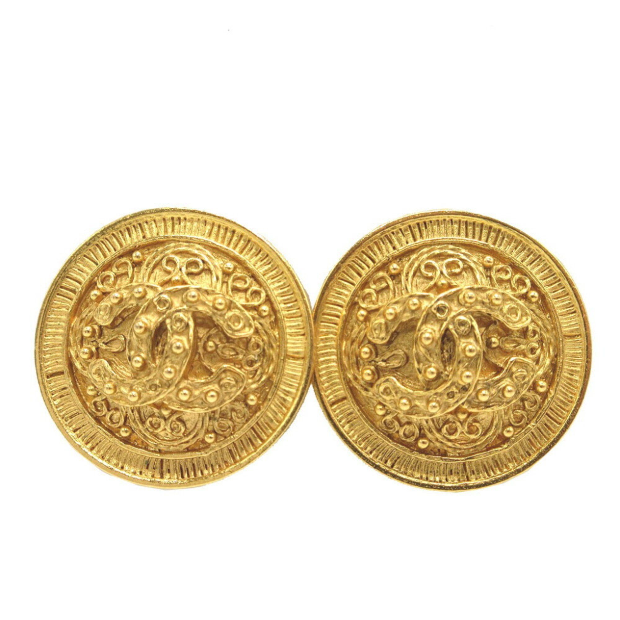 image of Chanel Cocomark Lava 94A Metal Gold Earrings 0168Chanel 5K0168Szb5, Women's