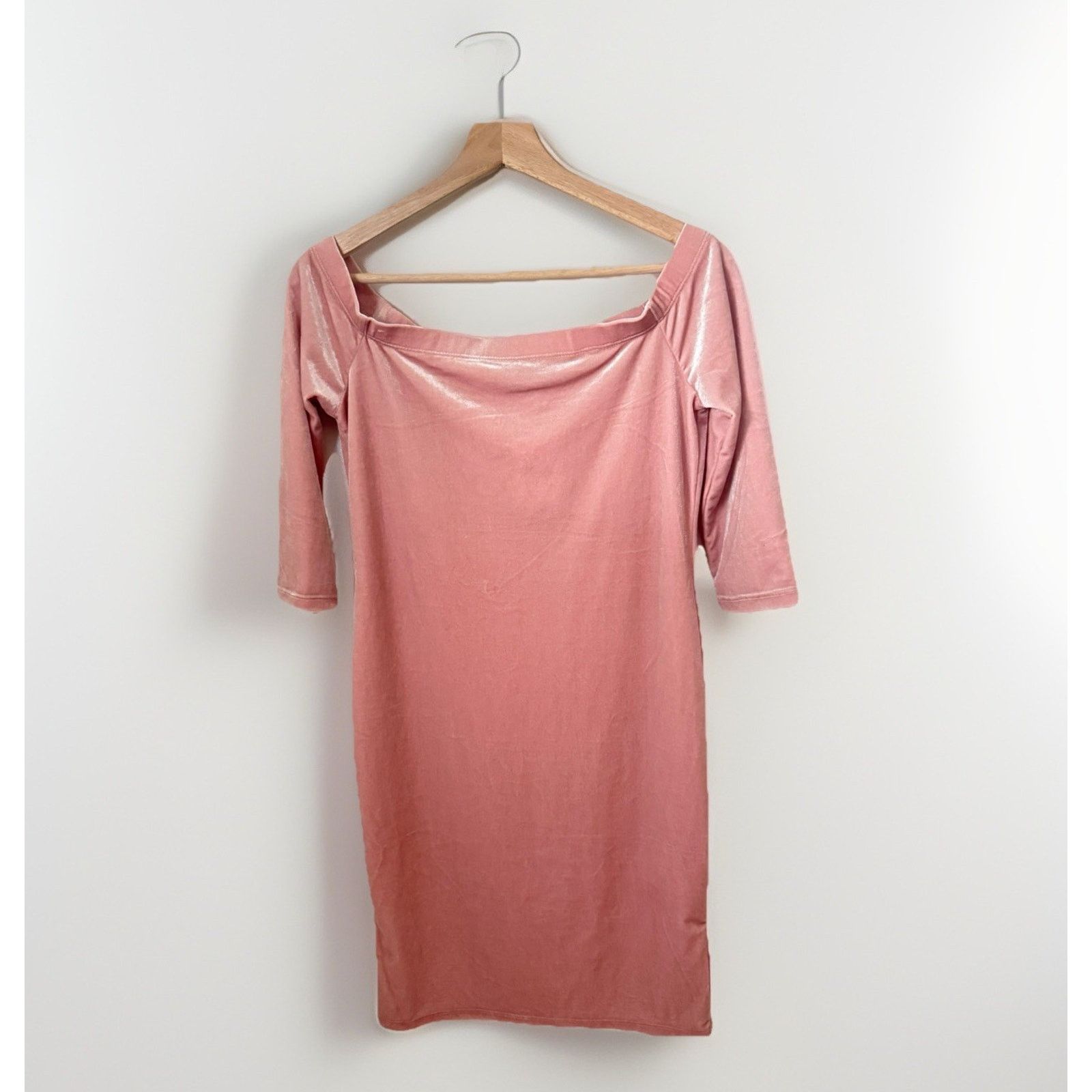 Other Y2K Velvet Bodycon Off The Shoulder Fitted Mini 90's Dress Size L / US 10 / IT 46 - 1 Thumbnail