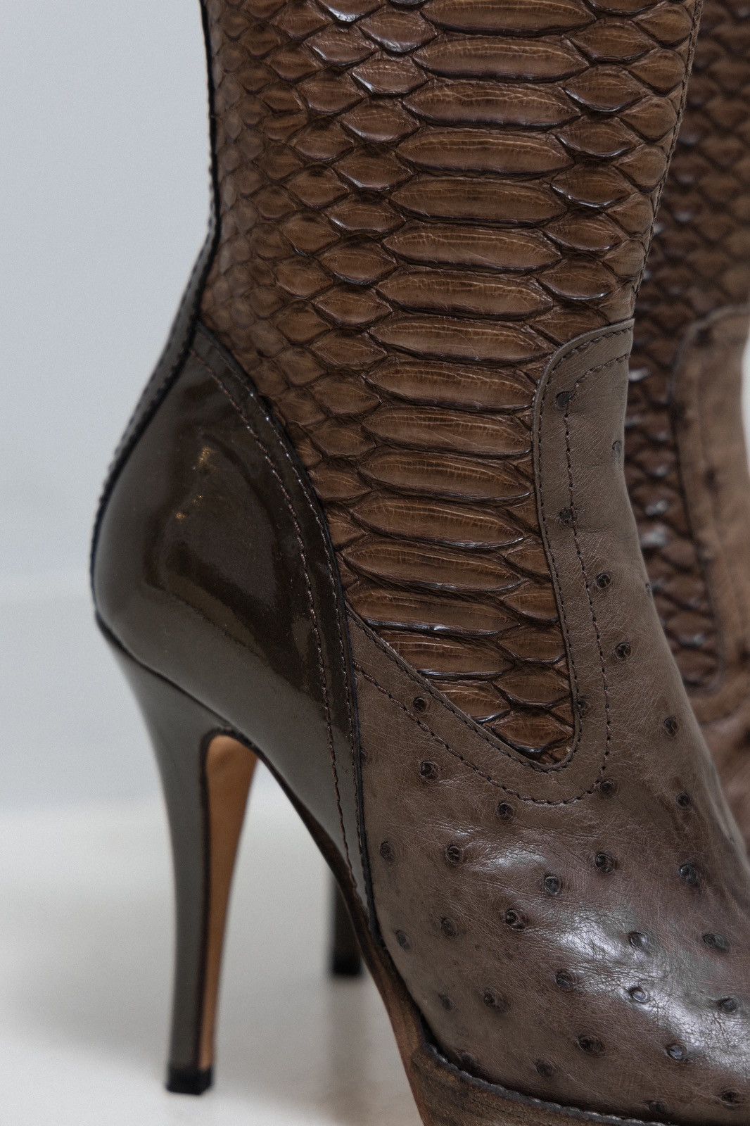 Revillon RICK OWENS x REVILLON - FW04 Python & ostrich leather boots Size US 6 / IT 36 - 3 Thumbnail
