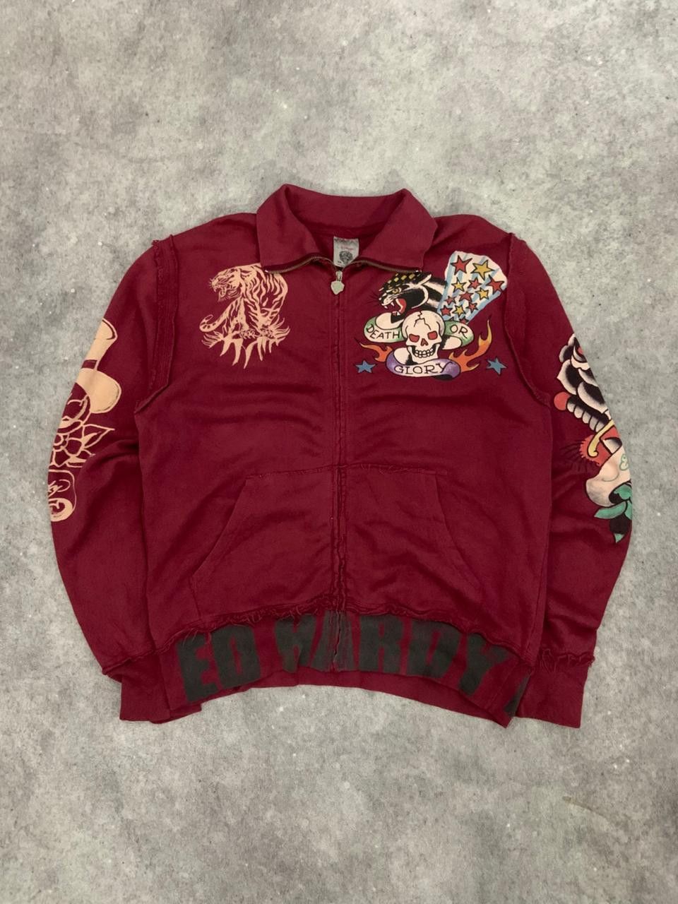 Ed Hardy Vintage 90s Ed Hardy Ripped Track Jacket Size US L / EU 52-54 / 3 - 1 Thumbnail