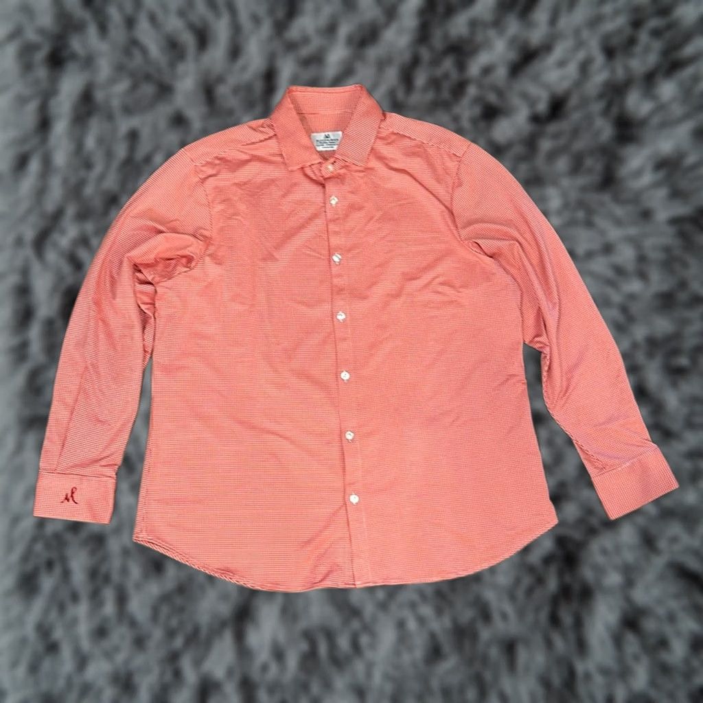 Mizzen+Main Mizzen+Main Shirt XL Men Red Gingham Checkered Performance Long Sleeve Button Standard Fit Size US XL / EU 56 / 4 - 1 Thumbnail