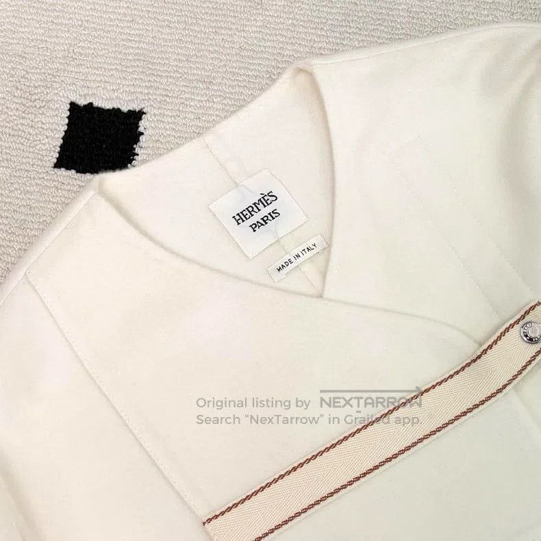 Hermes Hermes White Cashmere Coat Size XXS / US 00 / IT 34 - 3 Thumbnail