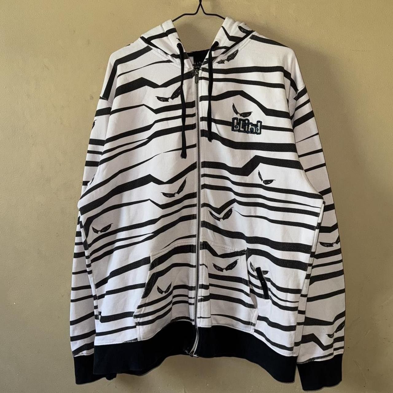 Blind Skateboards Y2K Blind Skateboards Reaper Bats Striped Emo Zip Up Hoodie Size US L / EU 52-54 / 3 - 1 Thumbnail