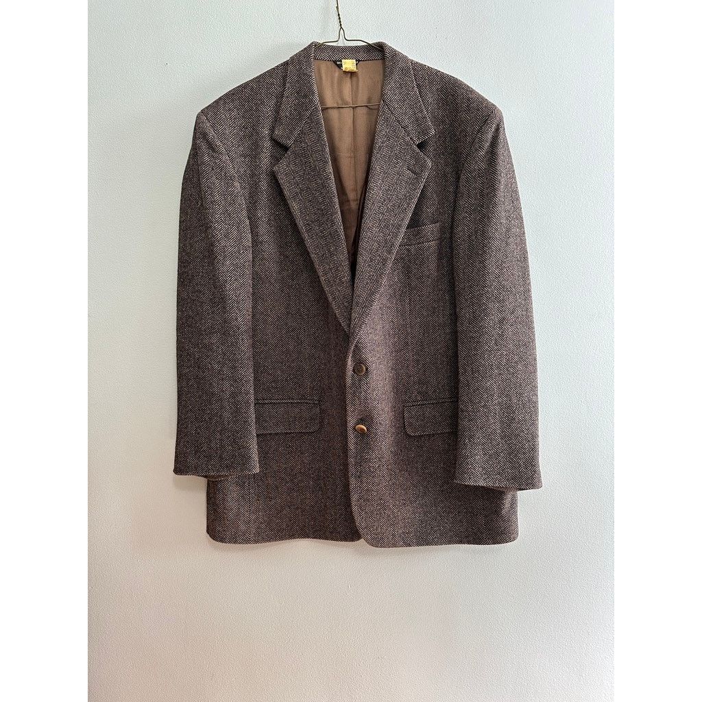 Bloomingdale's Bloomingdale's Peterborough Row black chevron wool blazer Size 46R - 2 Thumbnail