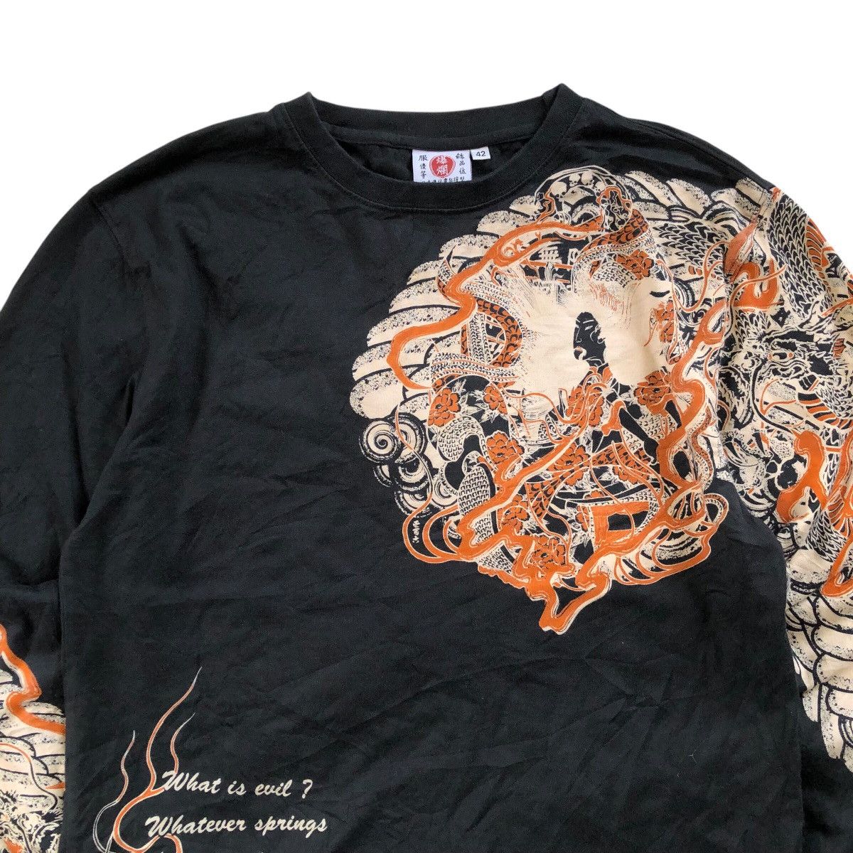 Japanese Brand TED COMPANY Rare Ryujin Saves All People Longsleeve Shirt Size US M / EU 48-50 / 2 - 3 Thumbnail