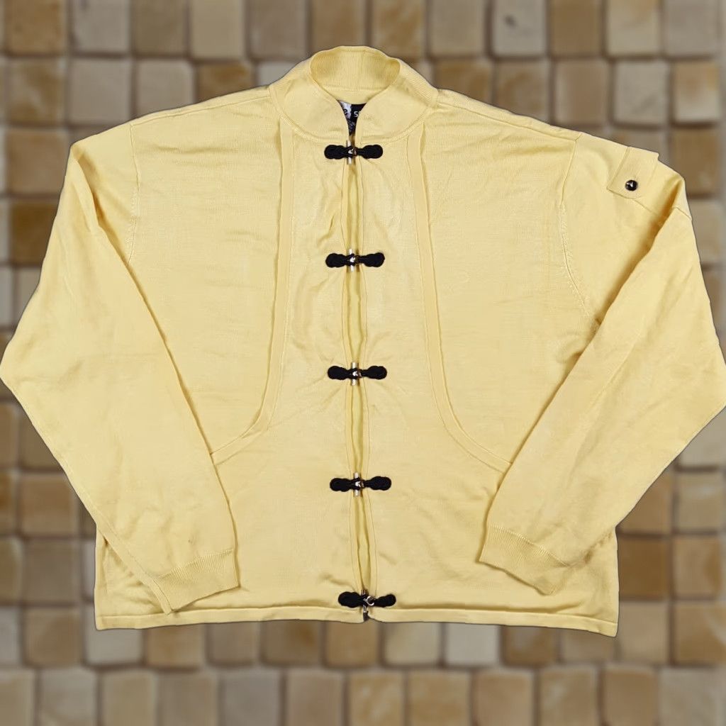 Vintage VINTAGE Jamie Sadock Women's Cardigan Sweater Knit Silk Button 90s Preppy Y2K Yellow Medium Size M / US 6-8 / IT 42-44 - 1 Thumbnail