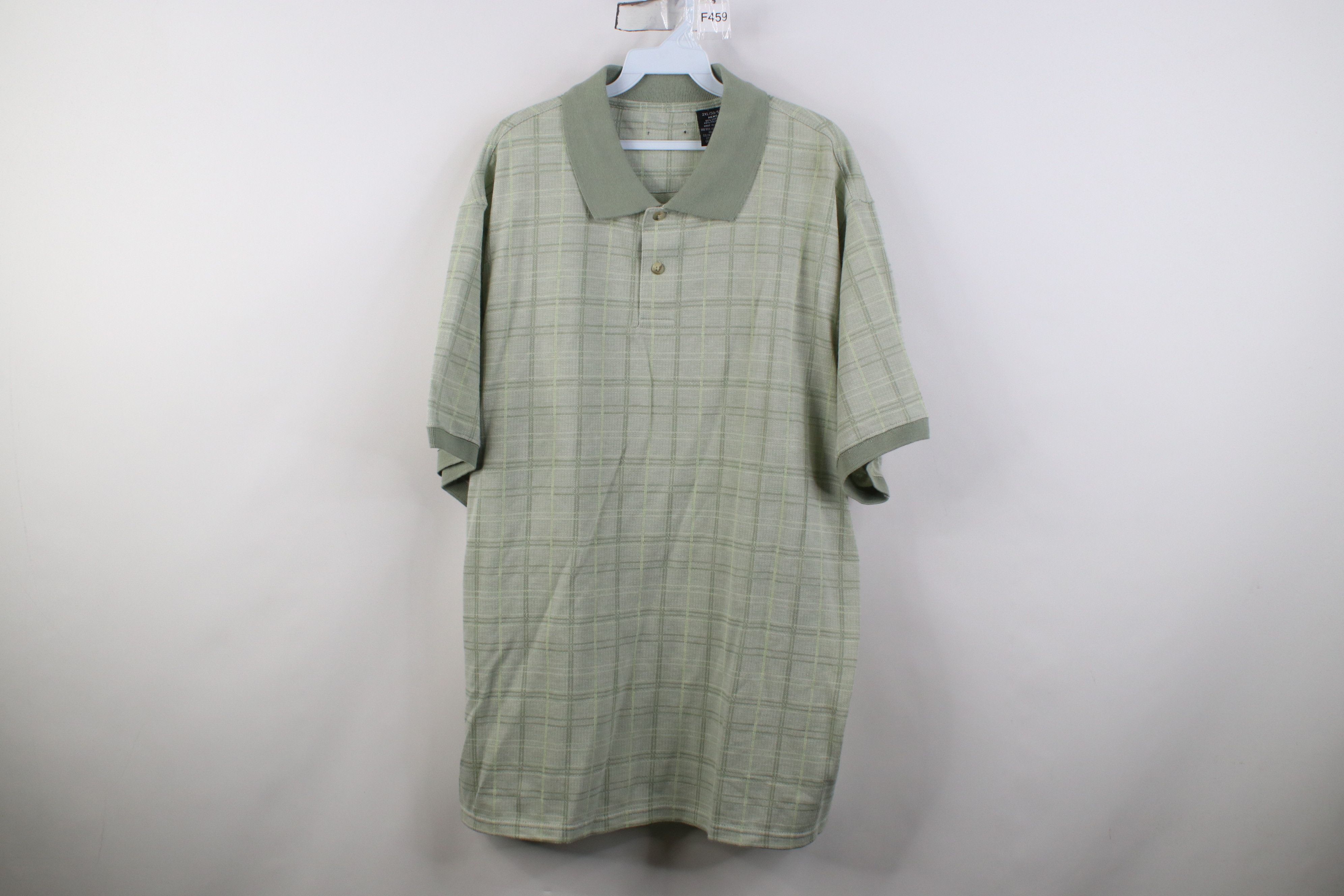 Vintage Vintage 90s Y2K Streetwear Plaid Knit Golf Polo Shirt Green Size US XXL / EU 58 / 5 - 1 Thumbnail