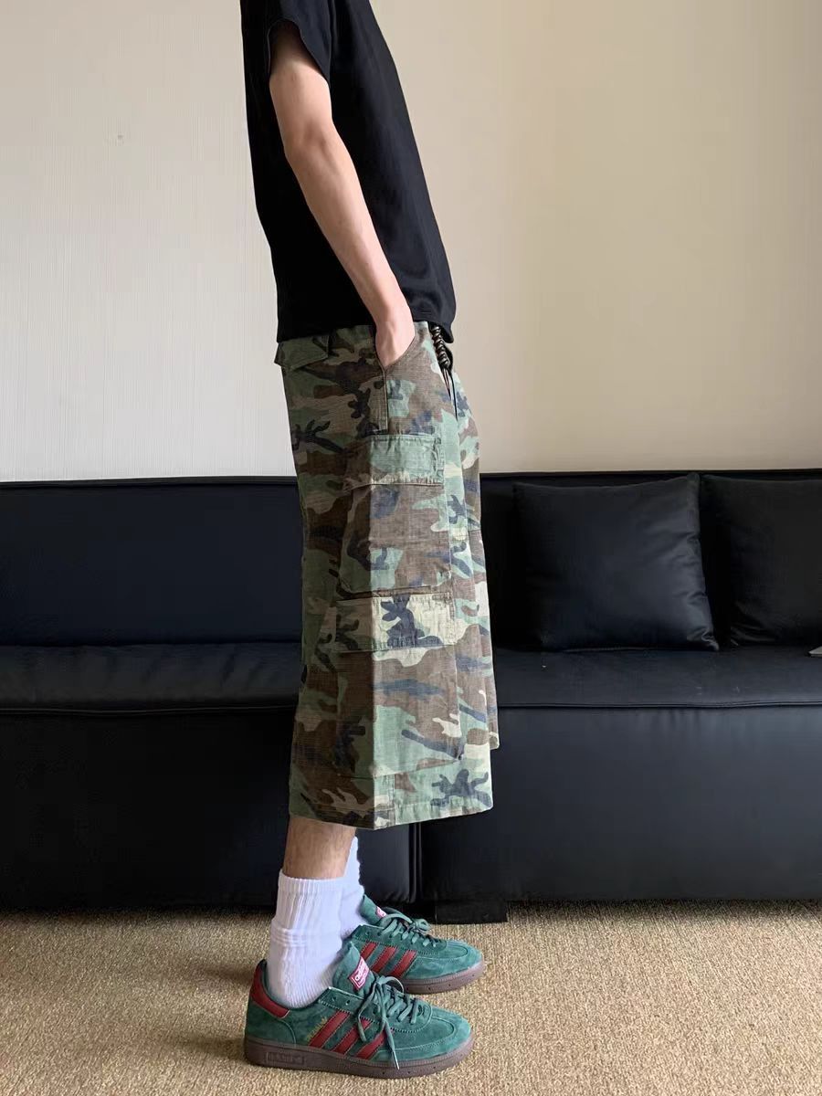 Japanese Brand × Vintage Vintage multi-pocket baggy straight camo work shorts Size US 32 / EU 48 - 3 Thumbnail