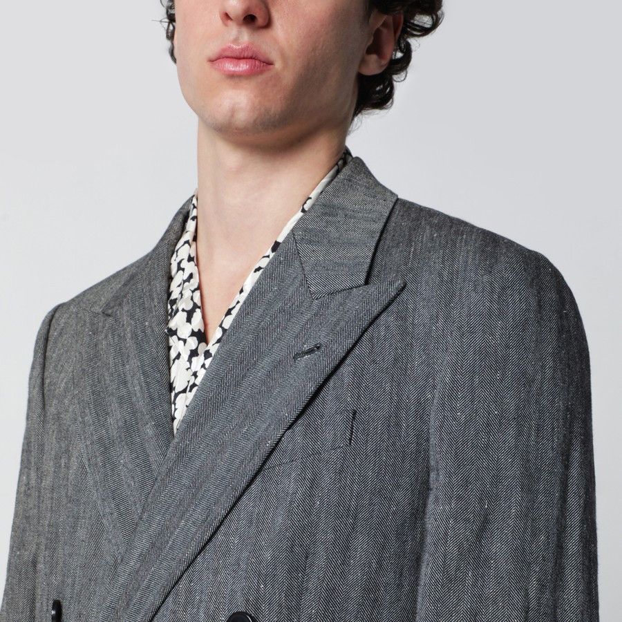 Dries Van Noten o1d2blof0226 Double Breasted Jacket in Black Size US M / EU 48-50 / 2 - 4 Thumbnail