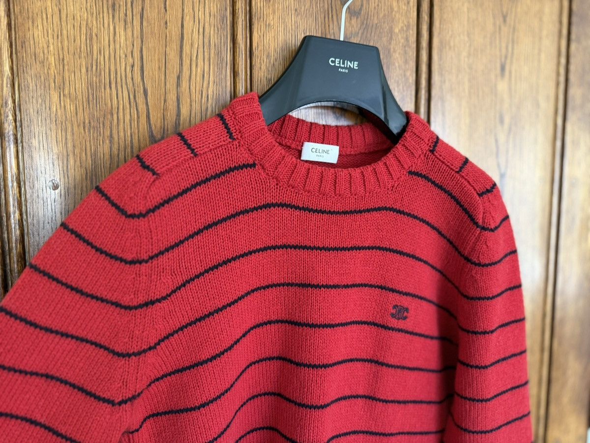Celine $1.2k Celine red black stripe 💯% wool crew sweater S Hedi Size US S / EU 44-46 / 1 - 3 Thumbnail