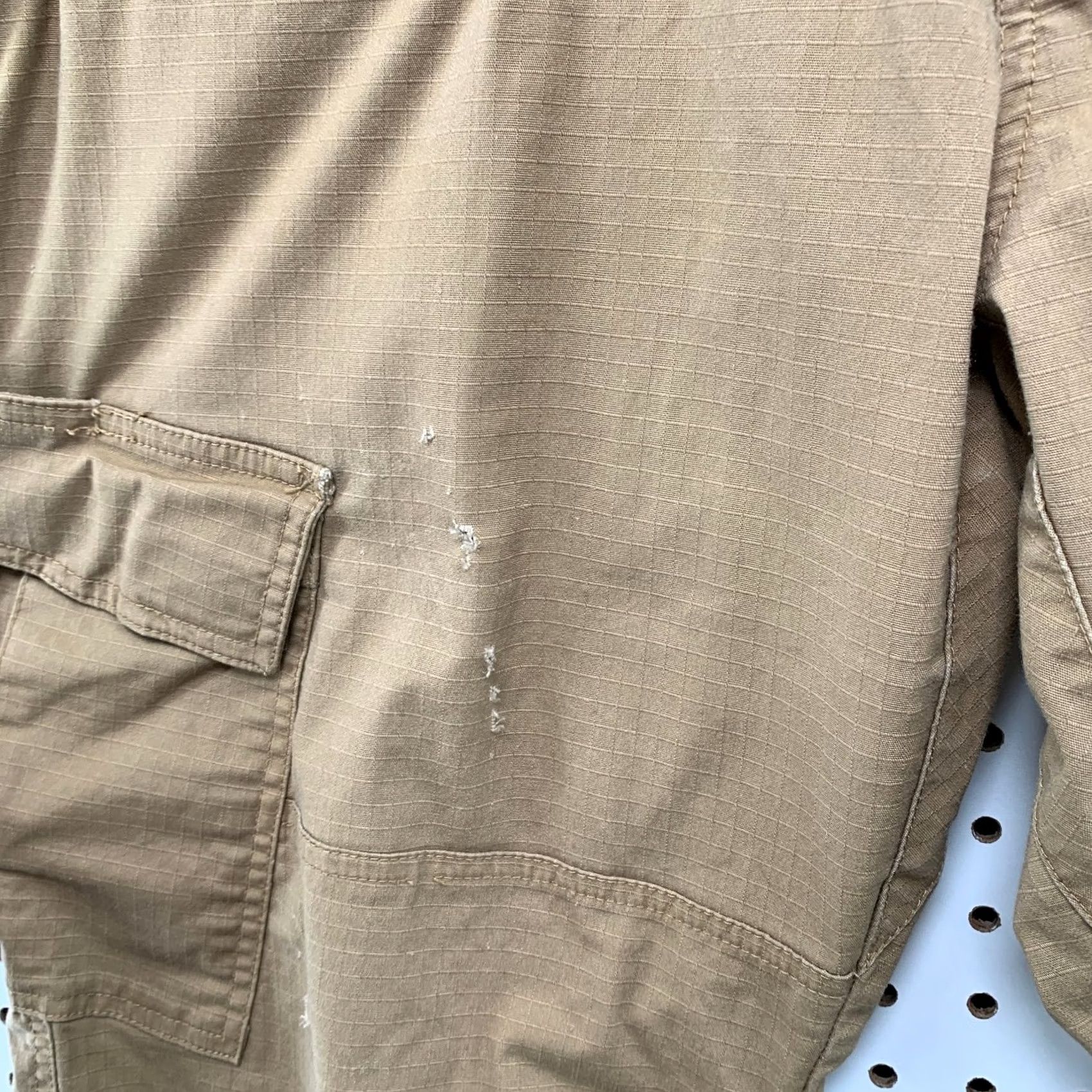 Vintage CQR Cargo Utility Pants Mens 38x33 Brown Work Wear Rip Stop Cargo Pants Mens 38 Brown Workwear Canvas Cotton Zip Pocket Straight Front 33 Inseam Mens Size US 38 / EU 54 - 7 Thumbnail