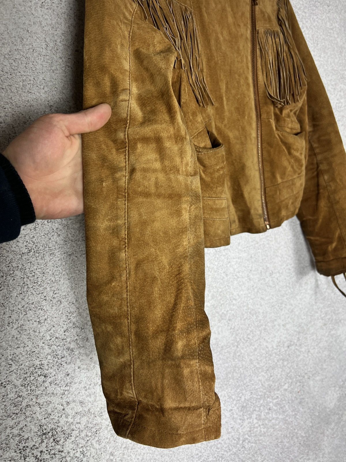 Vintage Woman’s Western Cowboy Girl Suede Leather Jacket Size M / US 6-8 / IT 42-44 - 4 Thumbnail