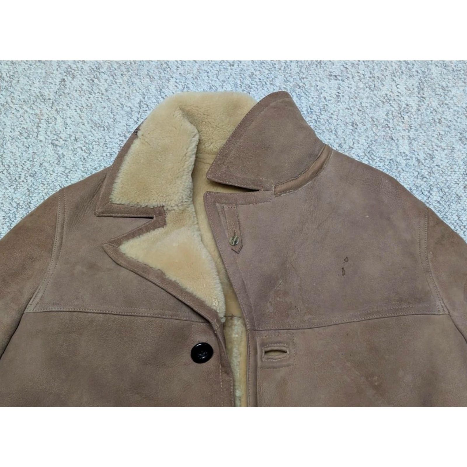 Vintage VINTAGE shearling COAT Men M brown western leather 42 chest napa sheepskin wool pile 90s rancher Vincent's Size US M / EU 48-50 / 2 - 4 Thumbnail
