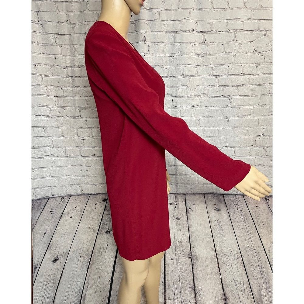 NWT New $325 Sandro Burgundy Viscose Long Sleeve Dress Size