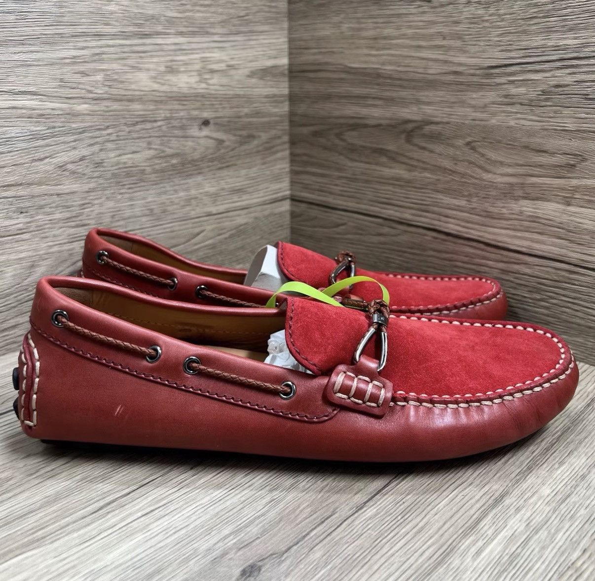 Louis Vuitton Louis Vuitton Hockenheim Red & Brown Woven Loafers J41 Size US 8 / EU 41 - 5 Thumbnail