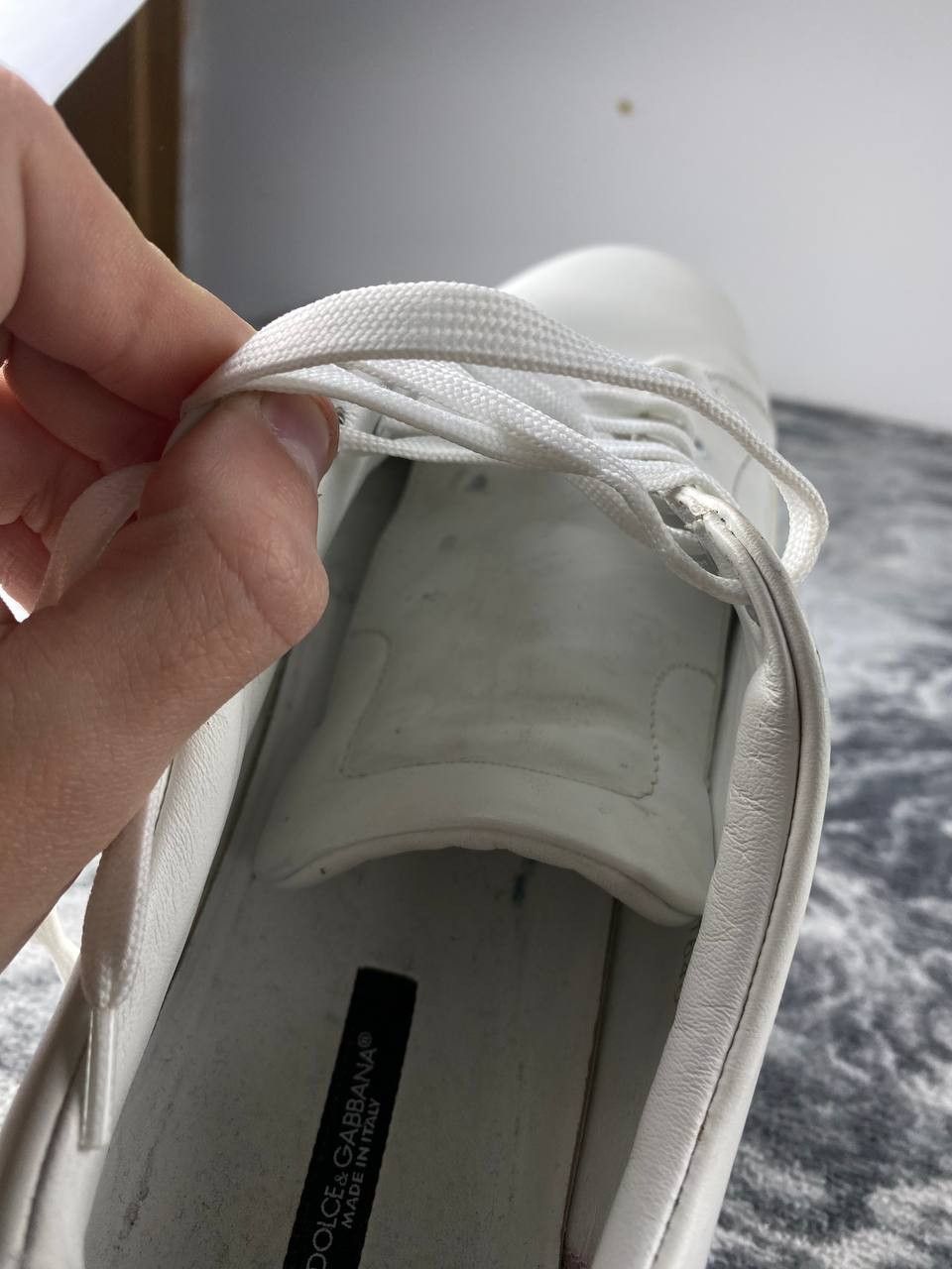 Dolce & Gabbana Dolce & Gabbana Leather Sneakers Men Size 9 White Size US 9 / EU 42 - 22 Thumbnail