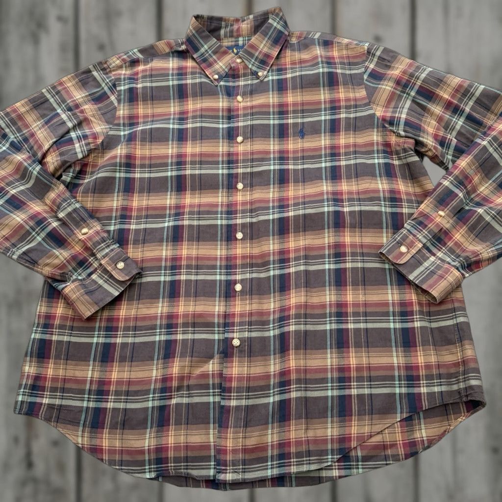 Ralph Lauren Ralph Lauren Shirt Mens XL Multicolor Plaid Button-Down Brushed Cotton Long Sleeve Casual Classic Designer Size US XL / EU 56 / 4 - 1 Thumbnail