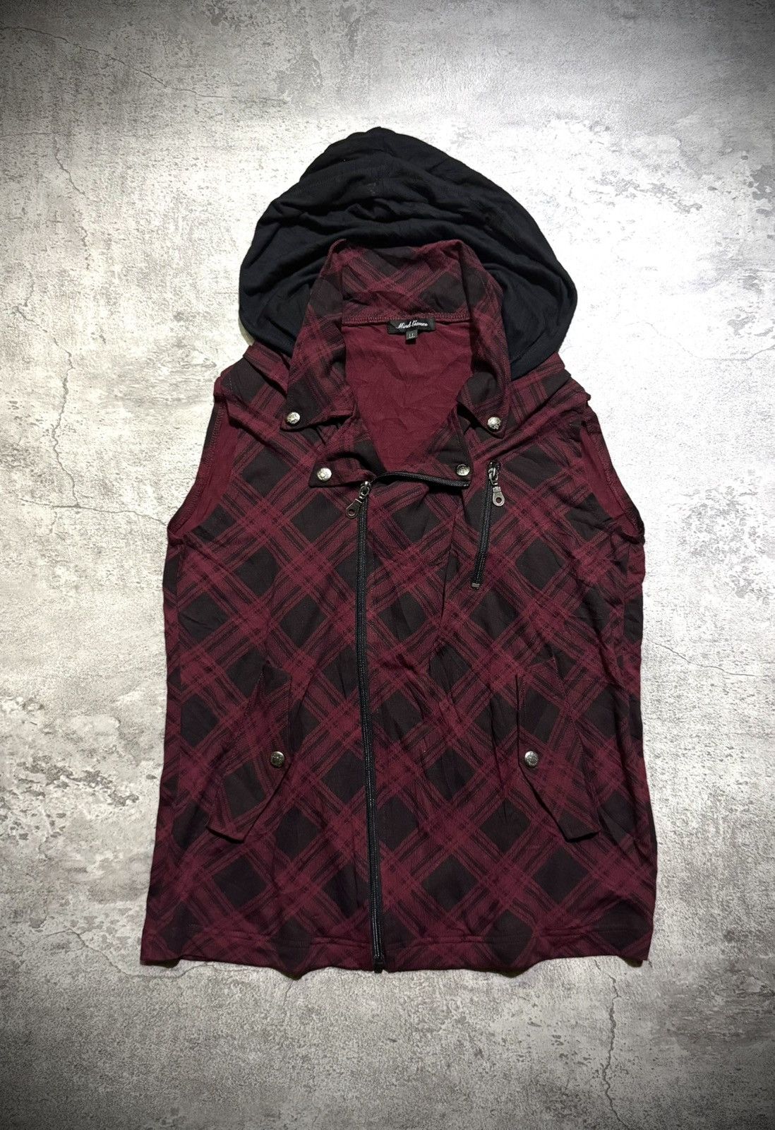 Japanese Brand Y2K MIND GAMES ASYMMETRIC IFSIXWASNINE VEST HOODED Size US L / EU 52-54 / 3 - 1 Thumbnail
