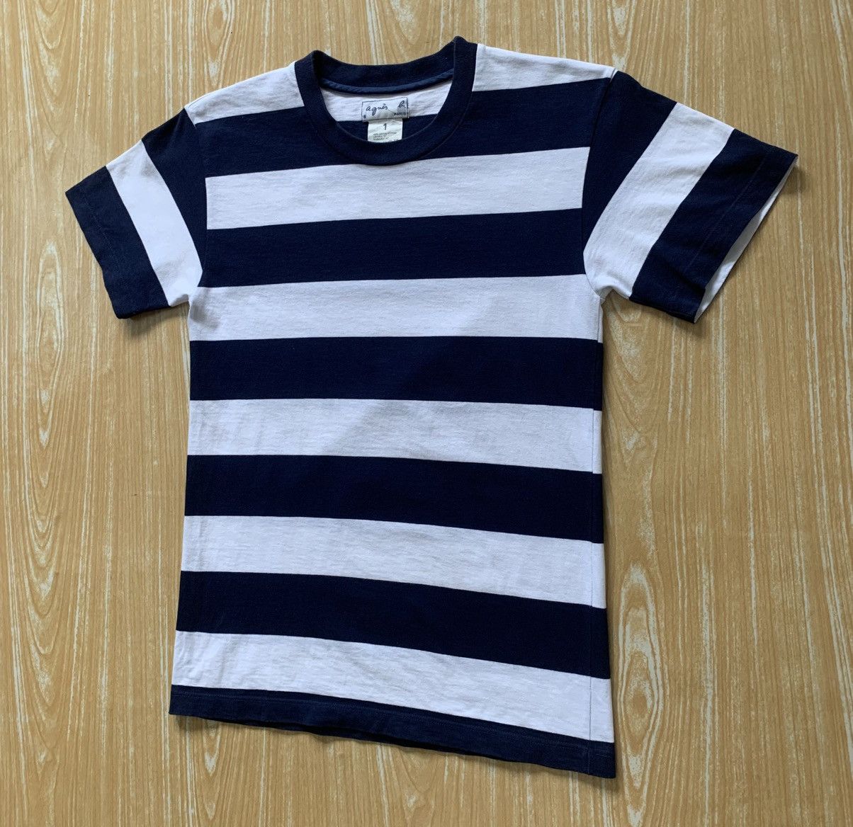 agnes b. 🔥 Agnes B Paris.. Blue White Lining Stripe T Shirt Size US S / EU 44-46 / 1 - 5 Thumbnail