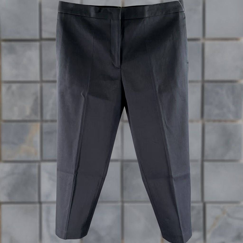 Jil Sander JIL SANDER Navy Cotton Cropped Pants Womens Size 8 Cropped Lang Inseam 27" Made in Italy Size 30" / US 8 / IT 44 - 1 Thumbnail