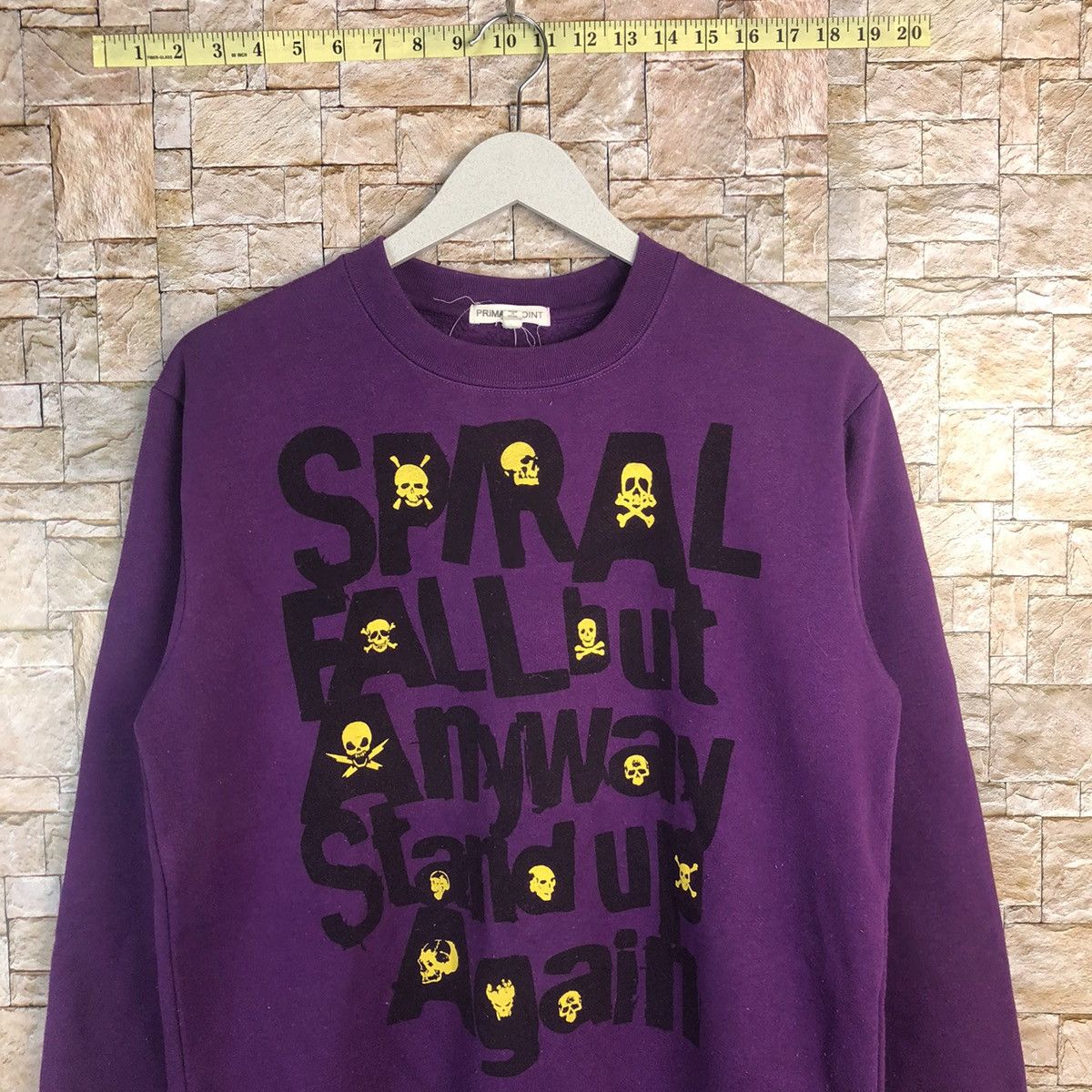 Japanese Brand Primal Point skull Purple Sweatshirt #A182 Size US M / EU 48-50 / 2 - 2 Thumbnail