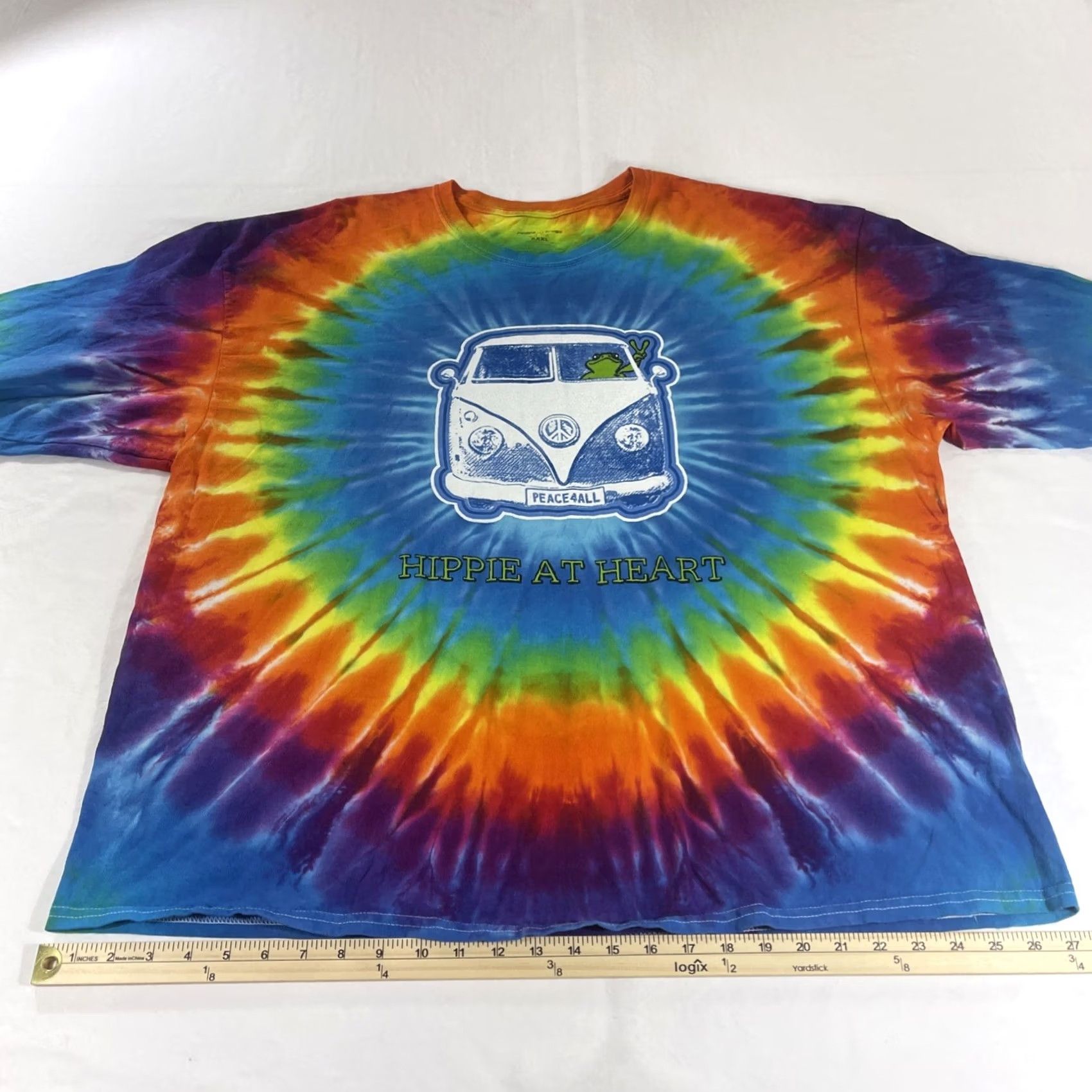 Vintage VINTAGE Peace Frogs 3XL Shirt Long Sleeve Hippie At Heart Tie Dye Hippy Van Mens XXL Size US XXL / EU 58 / 5 - 7 Thumbnail