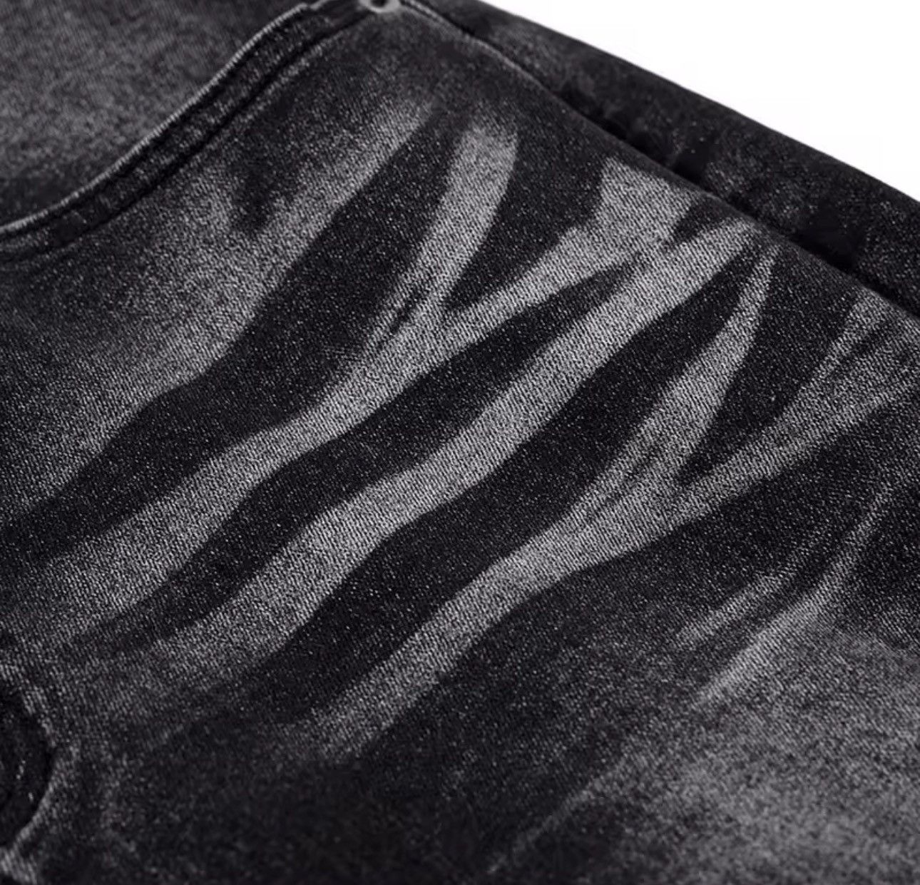 Other Washed Black Designer Streetwear Flared Wide Leg Jeans Size US 29 - 4 Thumbnail