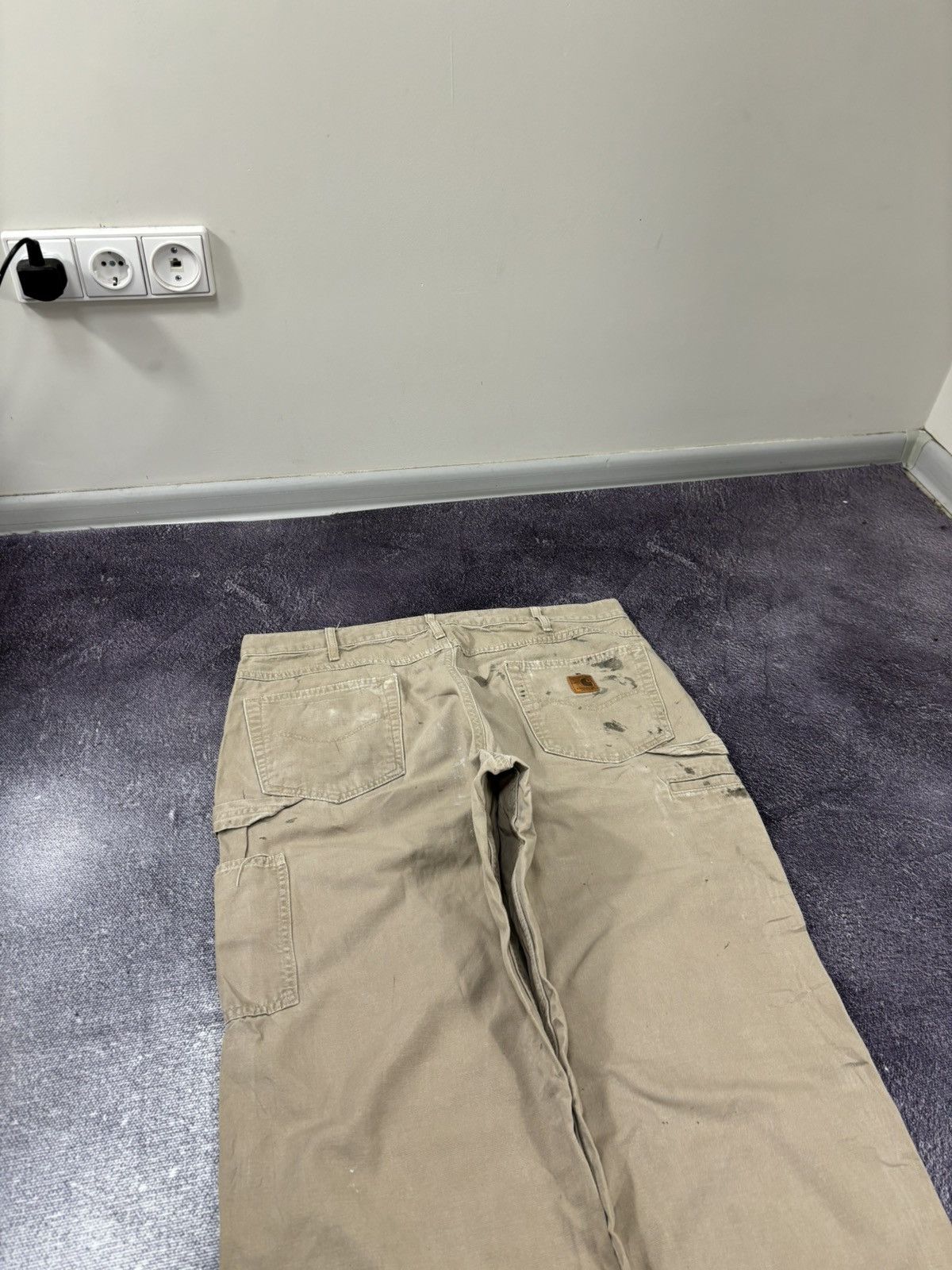 Carhartt Vintage 90s Carhartt Cream Work Hype Carpenter Baggy Pants Size US 38 / EU 54 - 5 Thumbnail