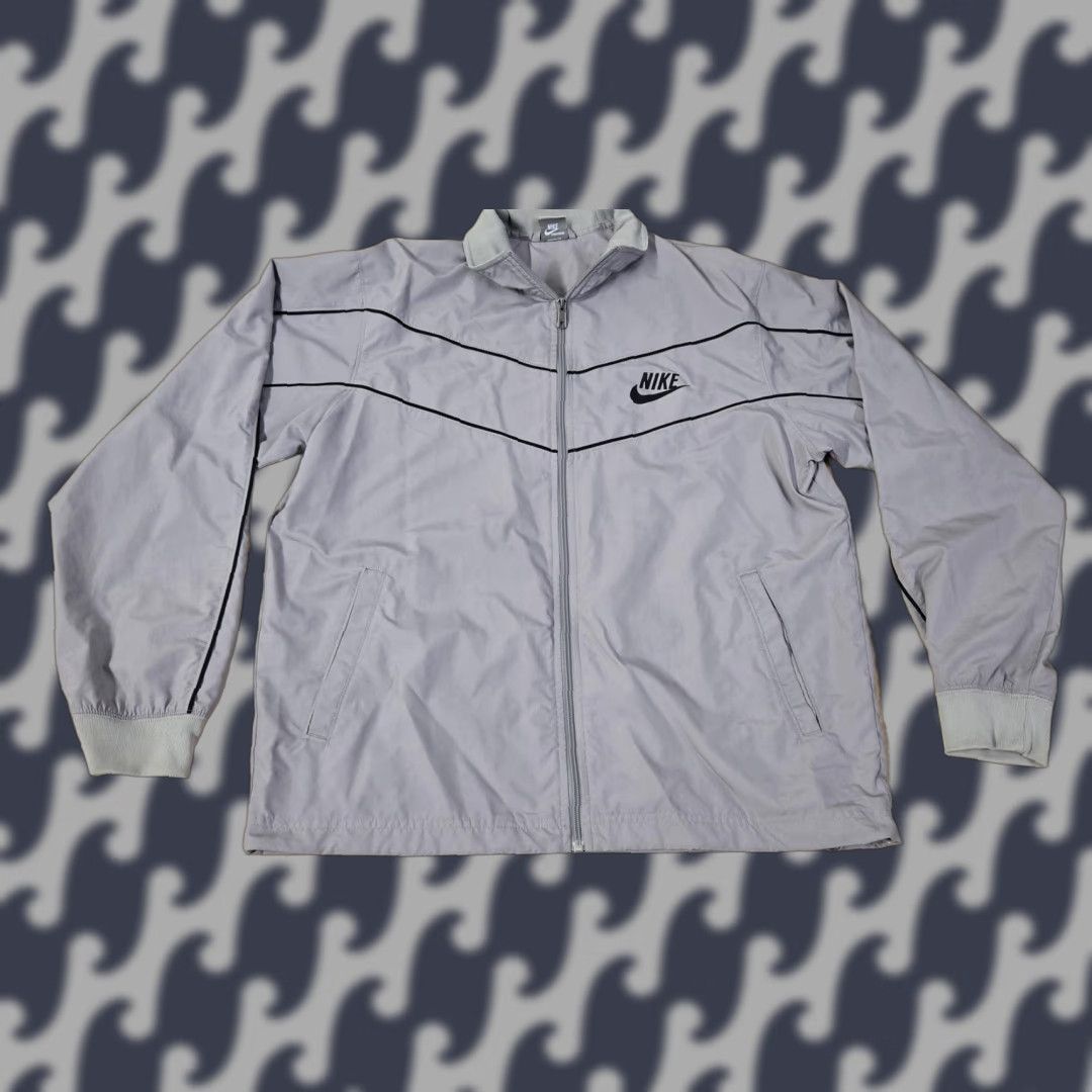Nike Nike Jacket Mens Large Gray Black Full Zip Windbreaker Sportswear Thailand Size US L / EU 52-54 / 3 - 1 Thumbnail
