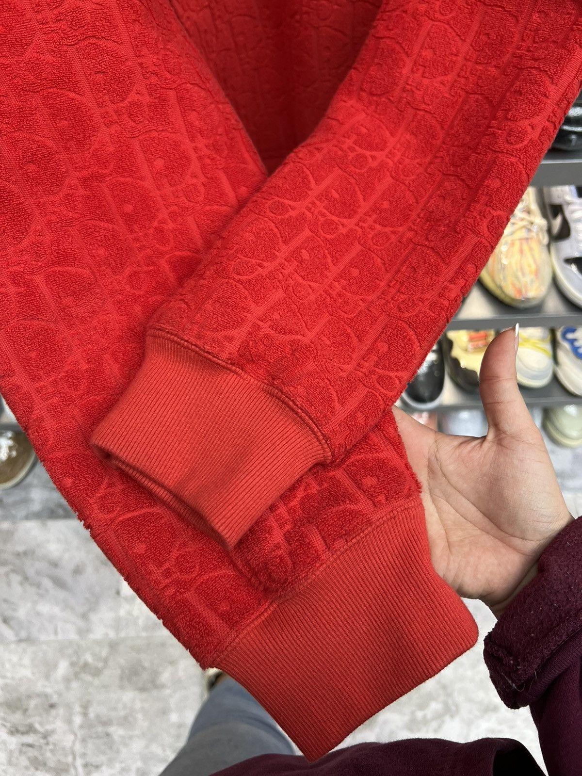 Dior Christian Dior Red Terry Oblique Hoodie Size US XXL / EU 58 / 5 - 7 Thumbnail