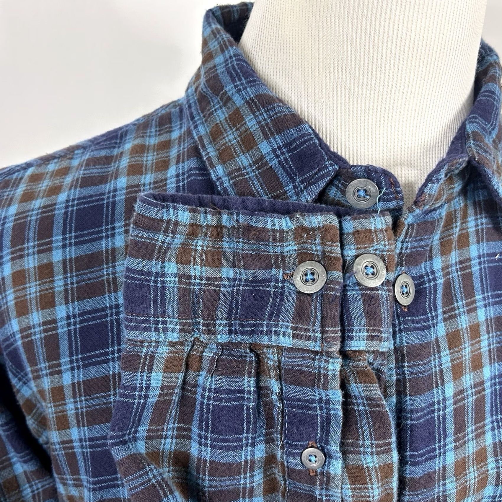 Carbon2Cobalt Carbon 2 Cobalt XL Flannel Shirt Blue Plaid Cotton Button Front Casual Shirt Men XL Blue Plaid Cotton Button-Front Long Sleeve Collared Shirt Size US XL / EU 56 / 4 - 4 Thumbnail