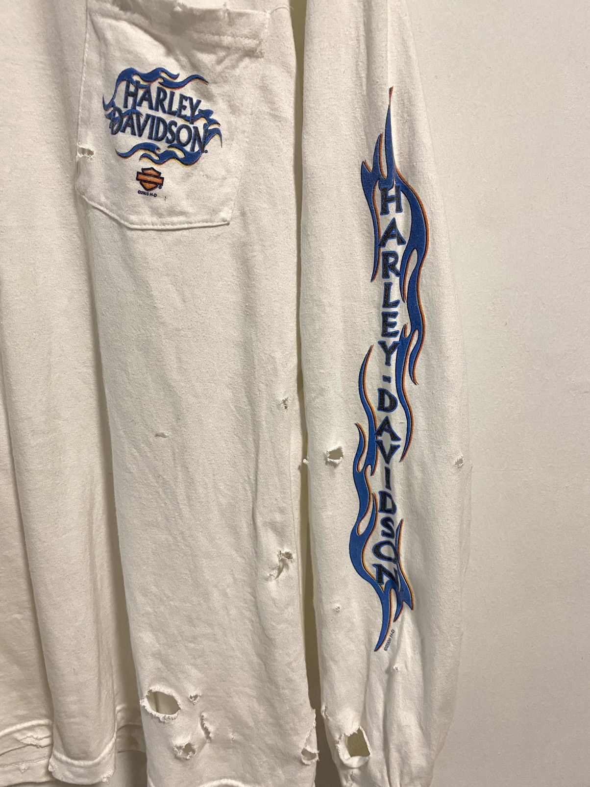 4GSELLER Vintage Y2k 2005 Harley davidson thrashBlue Flame Distressed Size US L / EU 52-54 / 3 - 6 Thumbnail