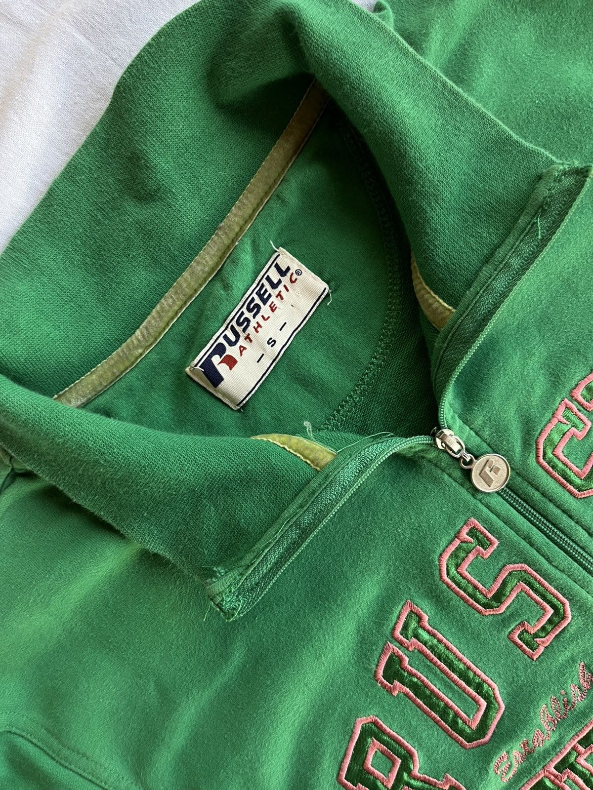 Japanese Brand Vintage Russell Athletic Zip-Up Track Jacket Green Y2K Steez Size S / US 4 / IT 40 - 4 Thumbnail