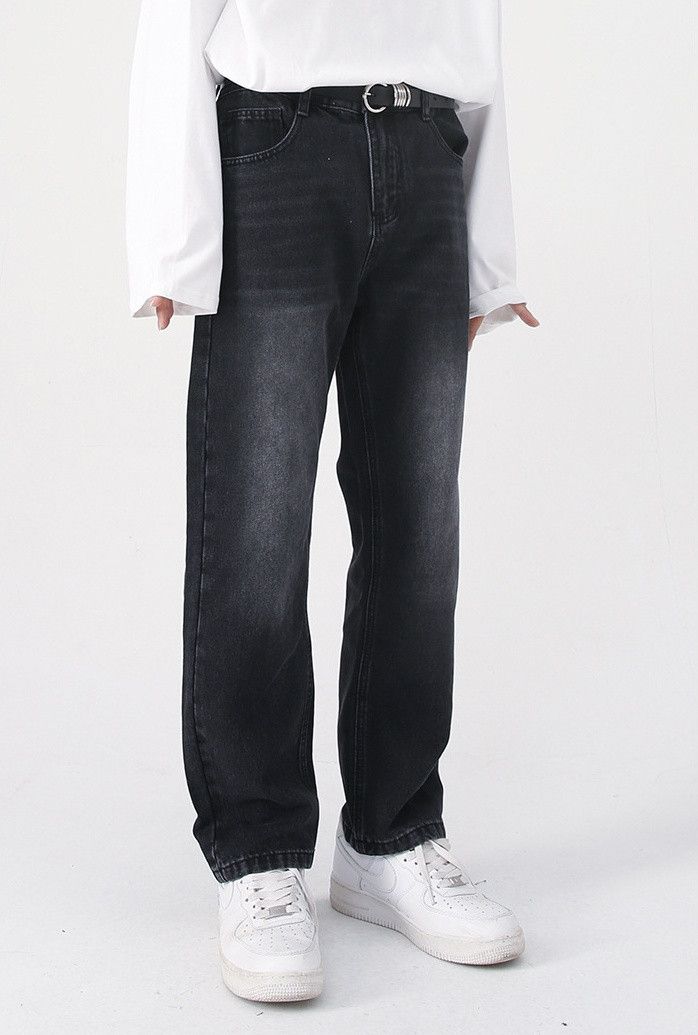 Japanese Brand × Vintage Black and grey retro washed straight jeans Size US 32 / EU 48 - 3 Thumbnail