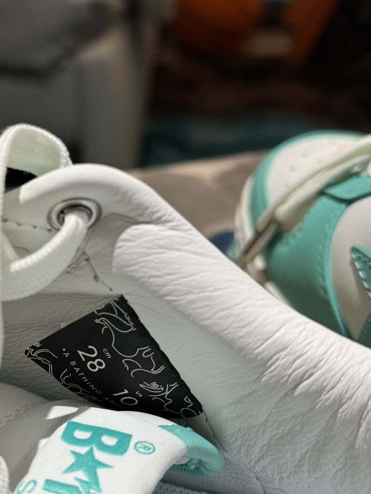 Bape NEW BAPESTA TEAL WHITE MINT GREEN AIR SNEAKERS M1 FORCE Size US 10 / EU 43 - 8 Thumbnail