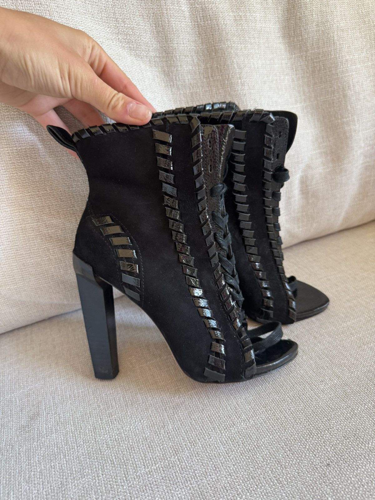 Alexander Wang Suede Heeled Booties Size US 5 / IT 35 - 6 Thumbnail