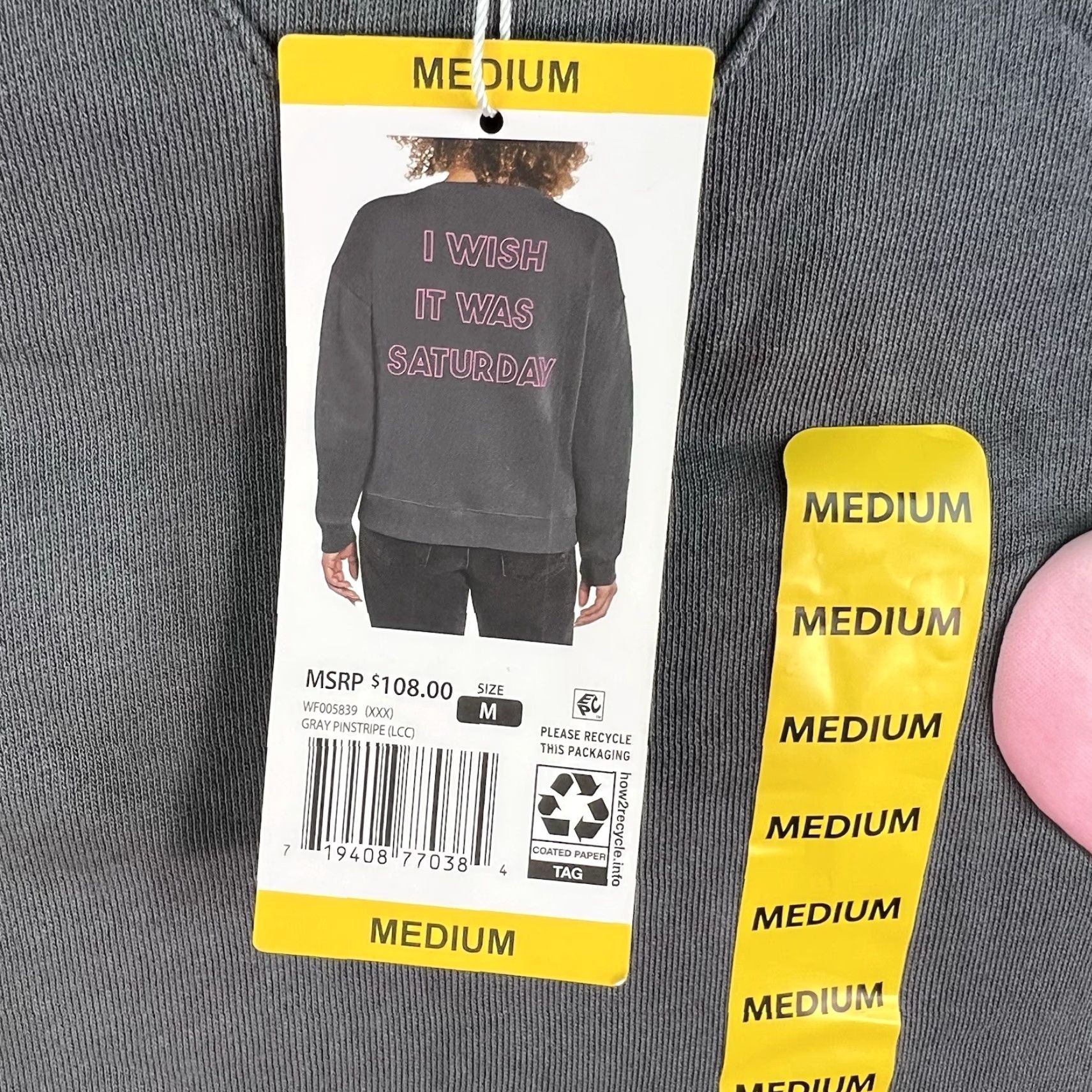 Wildfox Wildfox Sweatshirt Women M Gray Graphic Print Dream Heart Mom Relaxed Pullover Crew Neck All Seasons Womens Size M / US 6-8 / IT 42-44 - 3 Thumbnail