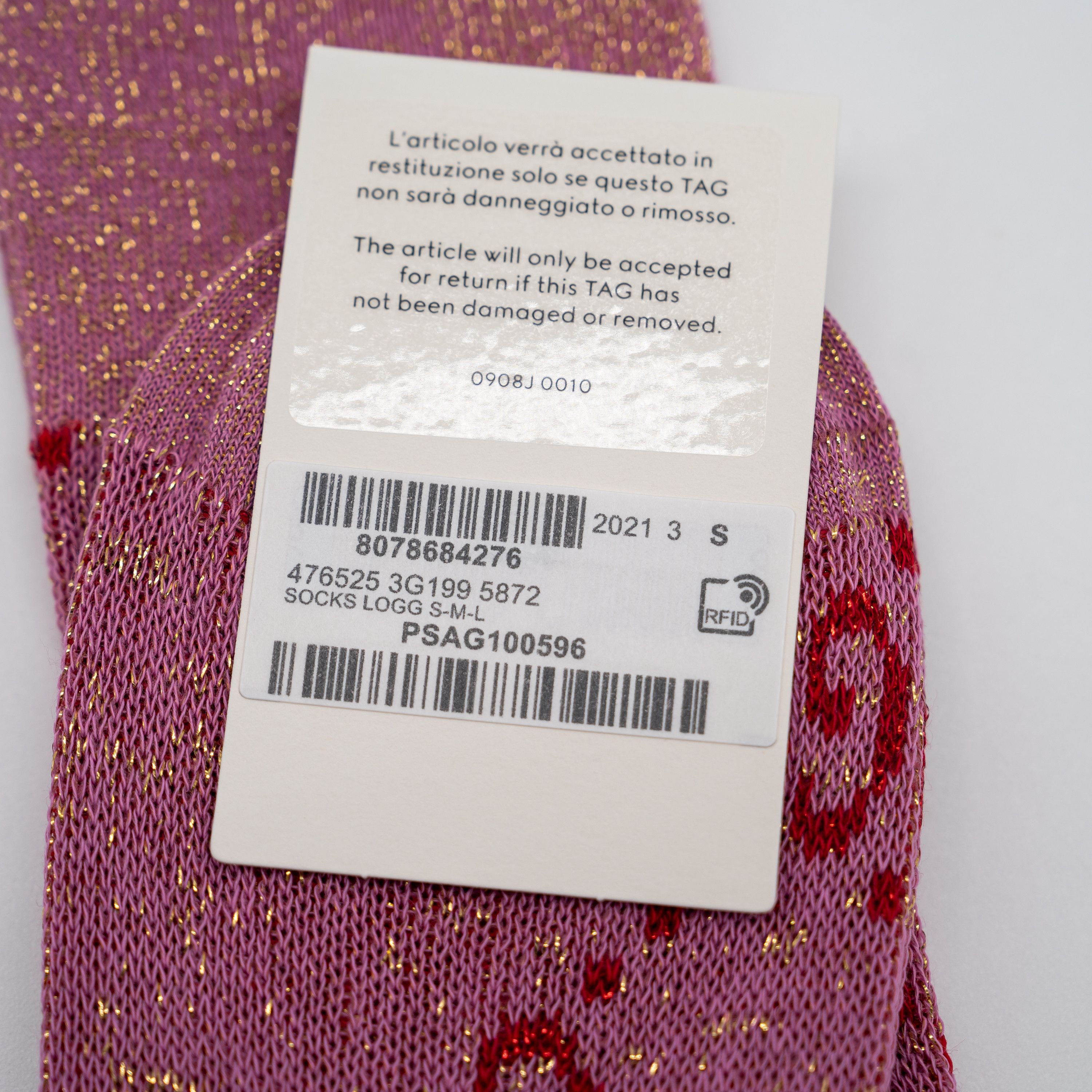 Gucci 100% authentic Gucci Cotton GG Glitter Pink Socks Size S Size ONE SIZE - 5 Thumbnail