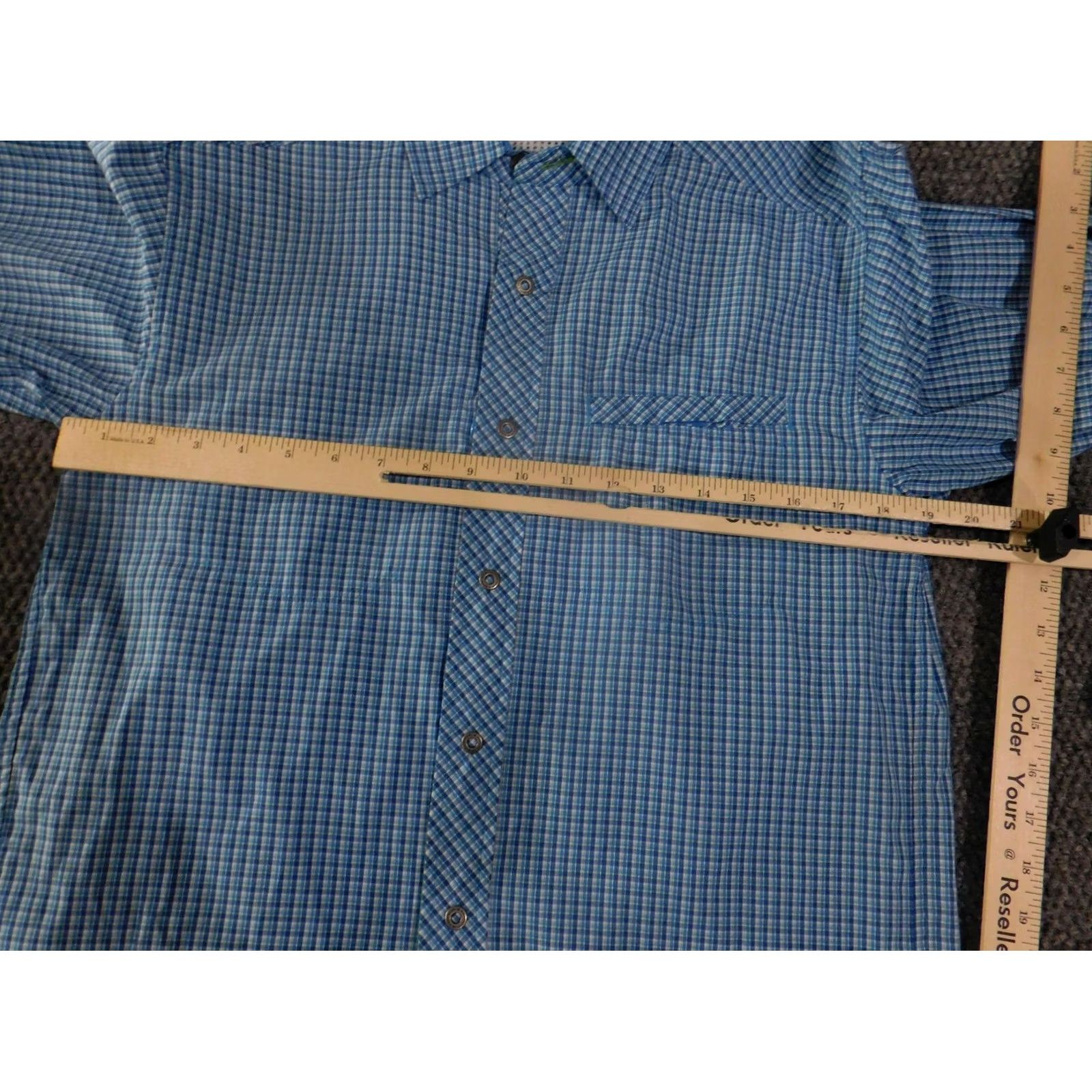 ExOfficio ExOfficio Shirt Mens Small Blue Plaid Lightweight Travel Outdoor Button-Up Long Sleeve Casual Size US S / EU 44-46 / 1 - 5 Thumbnail