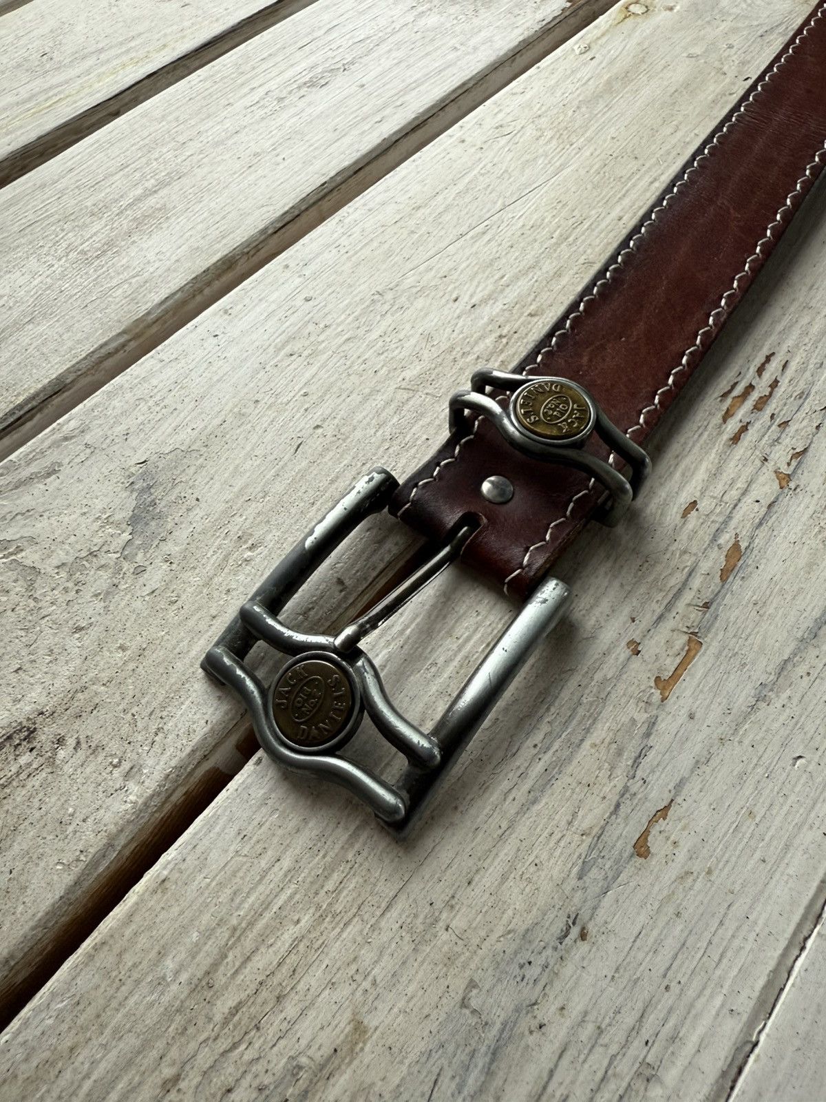 Leather × Vintage Vintage 90s belt USA Cowboy Jack Daniels orginal Size ONE SIZE - 3 Thumbnail